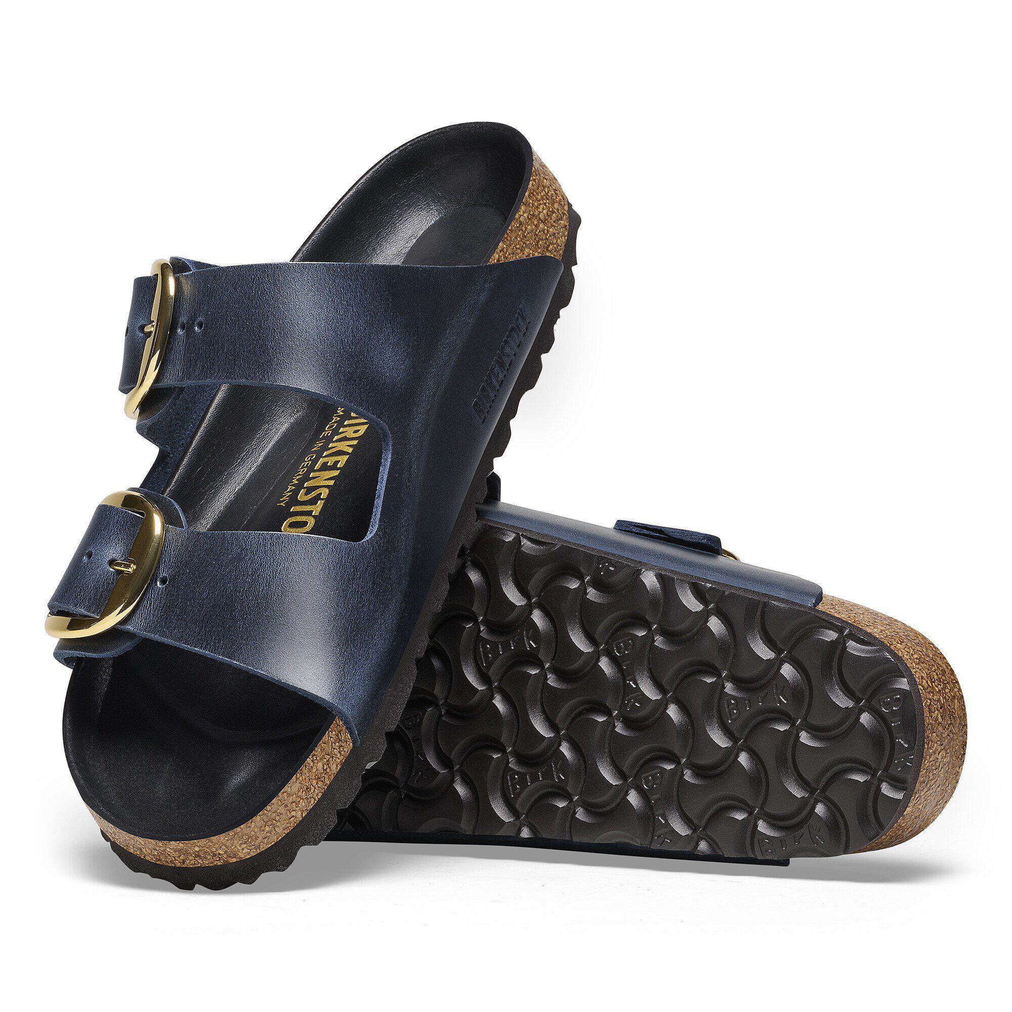 Navy big sales buckle birkenstock