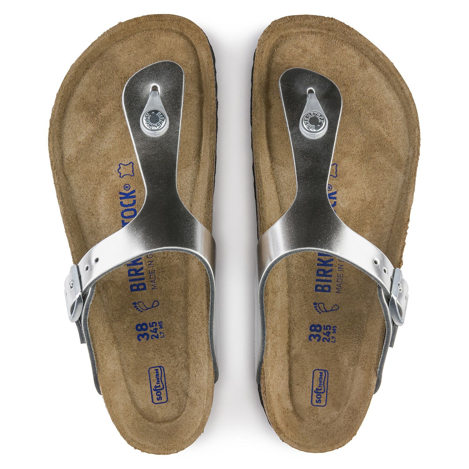 birkenstock gizeh soft footbed silver