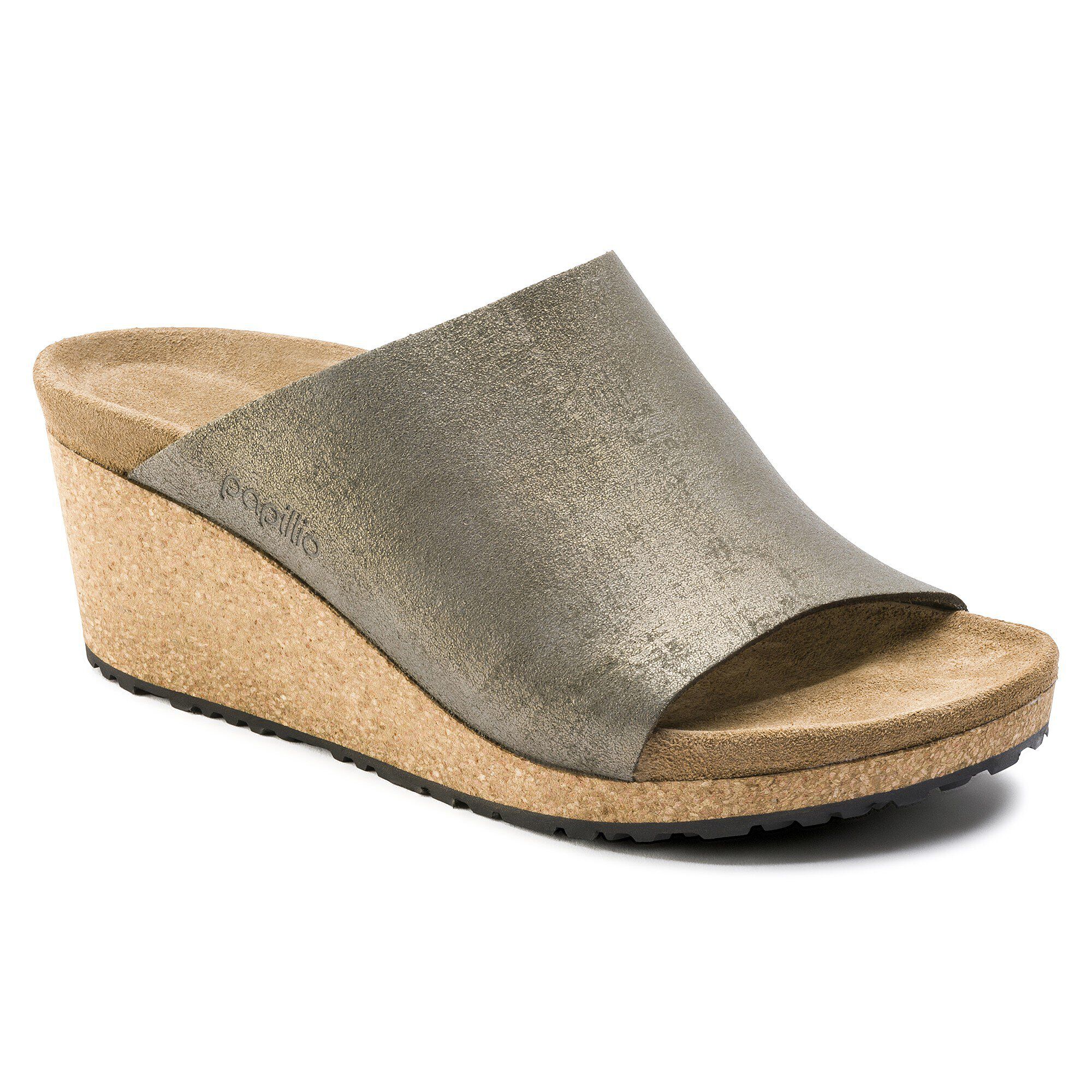 Namica Suede Leather Washed Metallic Stone Gold BIRKENSTOCK