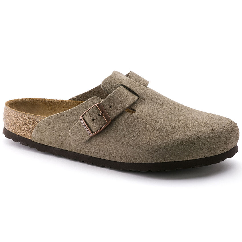 mad Rend Kammer Boston Soft Footbed Suede Leather Taupe | BIRKENSTOCK