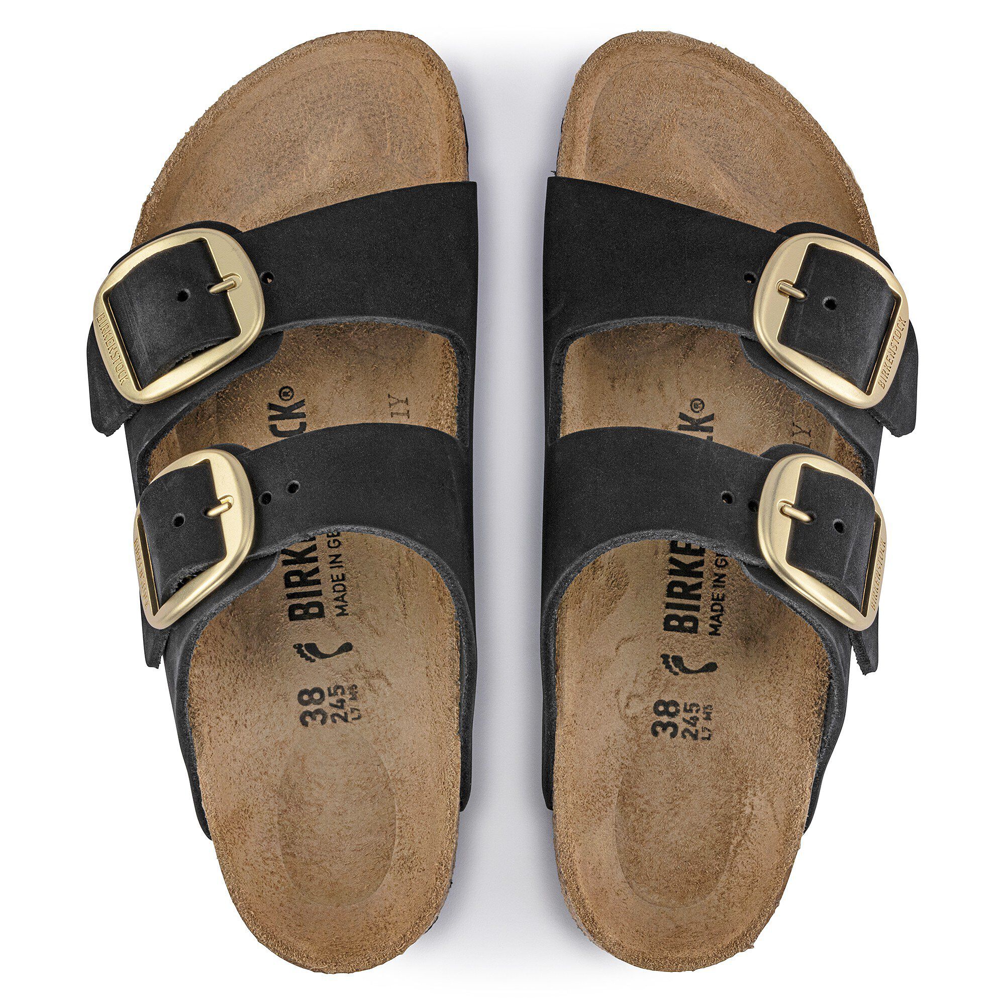 Arizona Big Buckle Nubuck Leather Black | BIRKENSTOCK