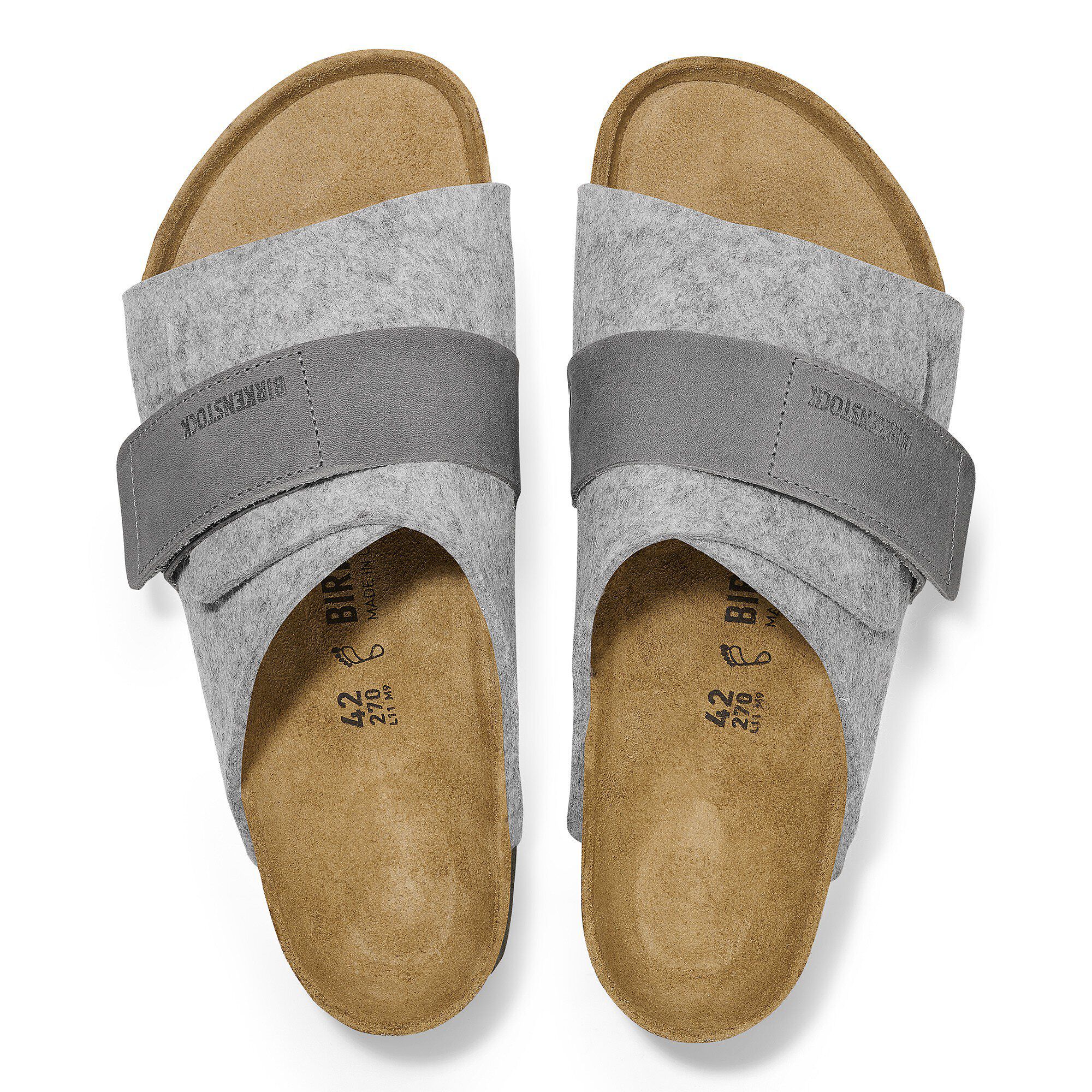 Kyoto Natural Leather-Felt Light Gray | BIRKENSTOCK