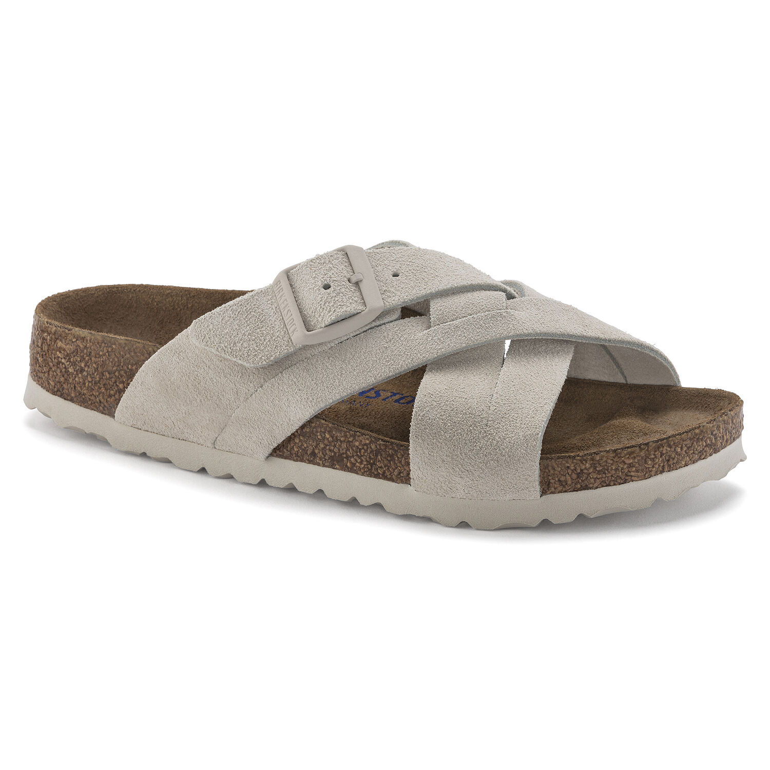 Lugano Soft Footbed Suede Leather Antique White | BIRKENSTOCK