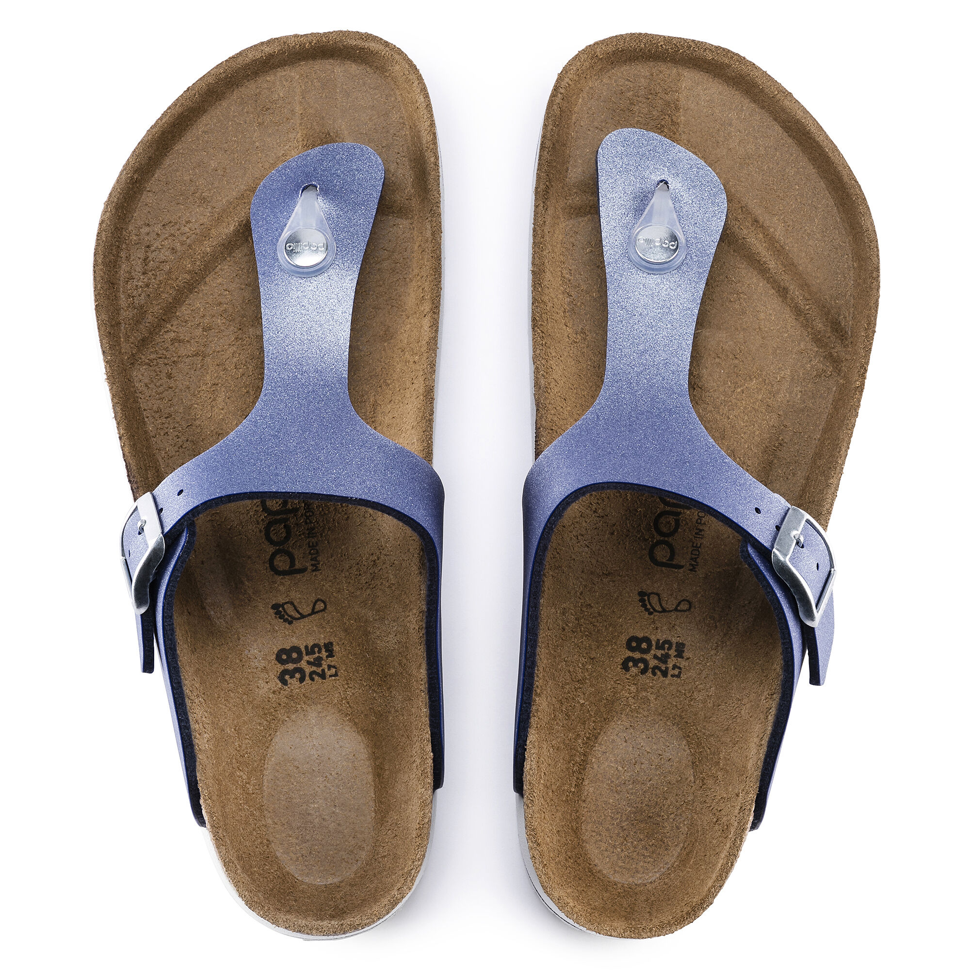 Birkenstock gizeh metallic blue discount