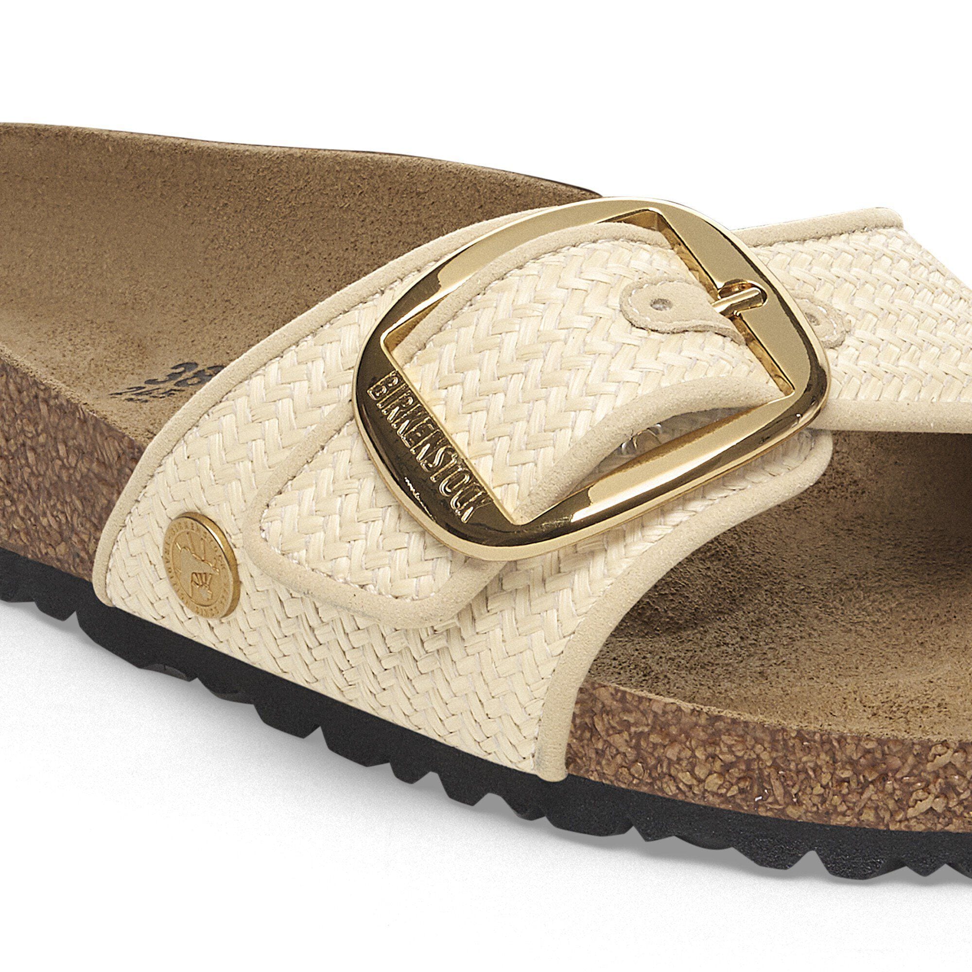 【関税&送料込】Birkenstock Madrid Big Buckle Raffia Slipper Madrid Big Buckle Raffia Textile Raffia Black | BIRKENSTOCK