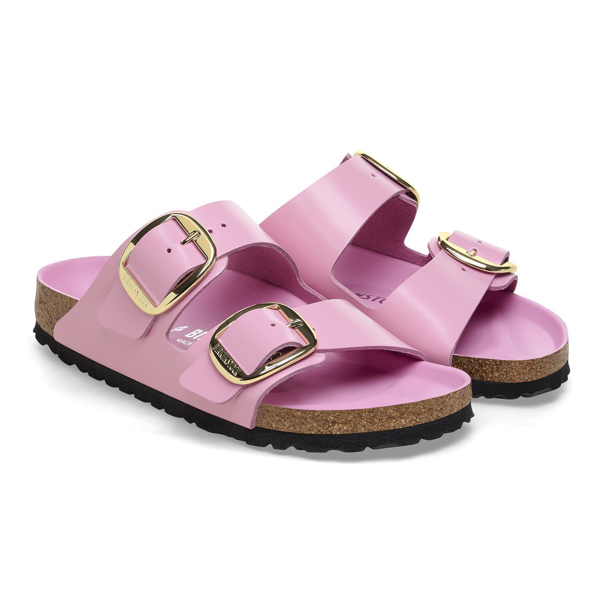 Arizona Big Buckle Natural Leather Patent High Shine Fondant Pink BIRKENSTOCK