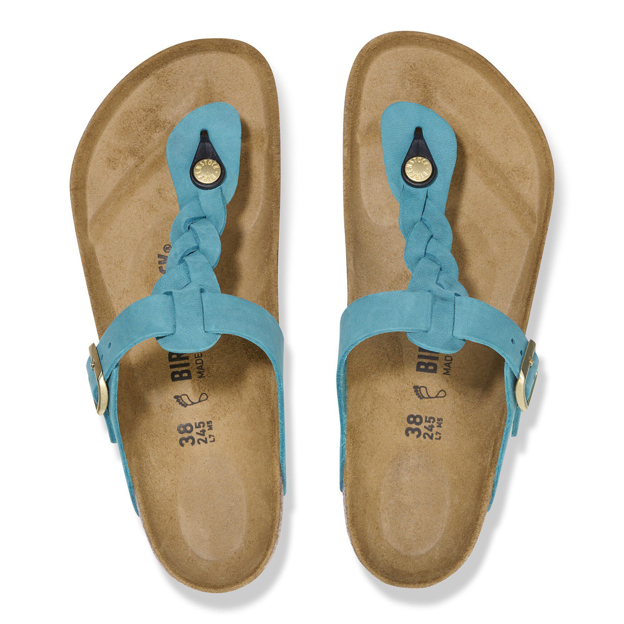 Gizeh Braided Oiled Leather Biscay Bay | BIRKENSTOCK