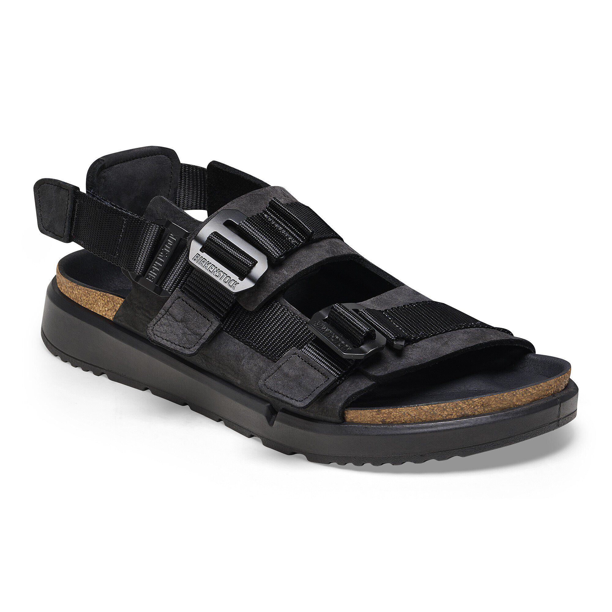 Birkenstock Black Shinjuku sandal in natural leather and tissue