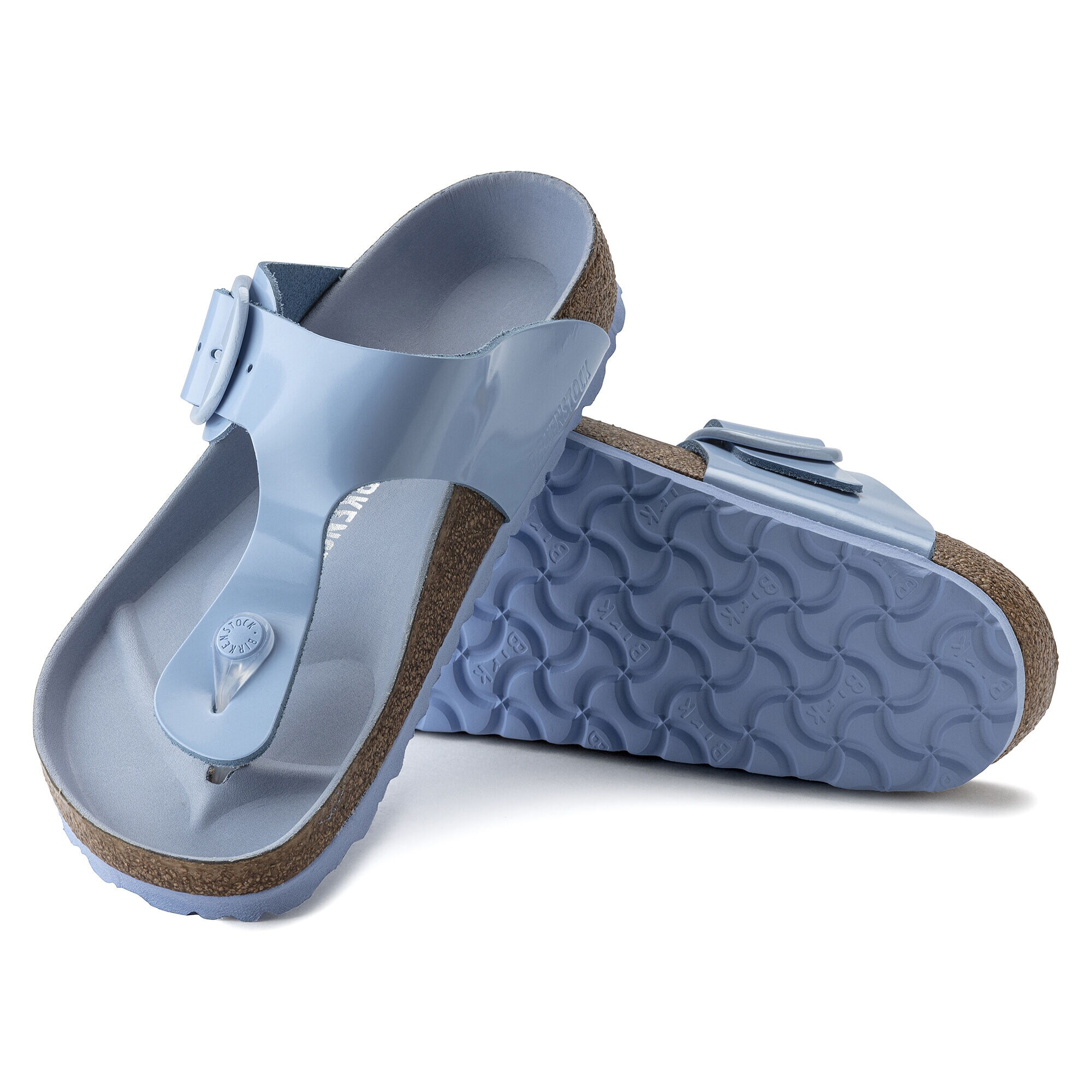 Navy blue cheap patent leather birkenstocks