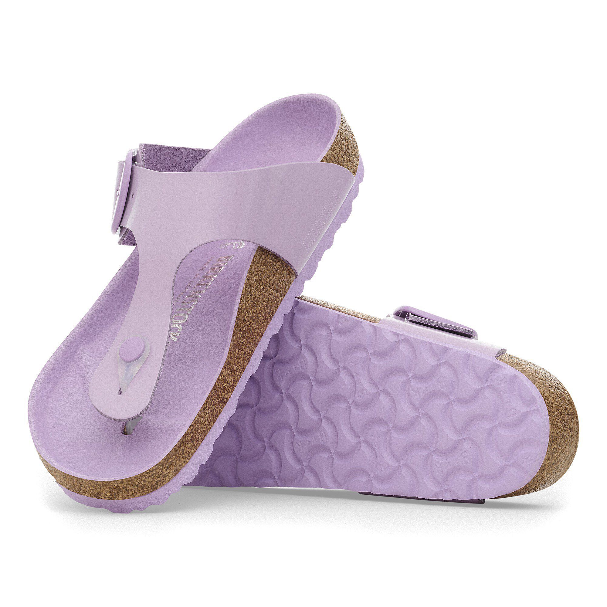Gizeh Big Buckle Natural Leather Patent High Shine Crocus BIRKENSTOCK