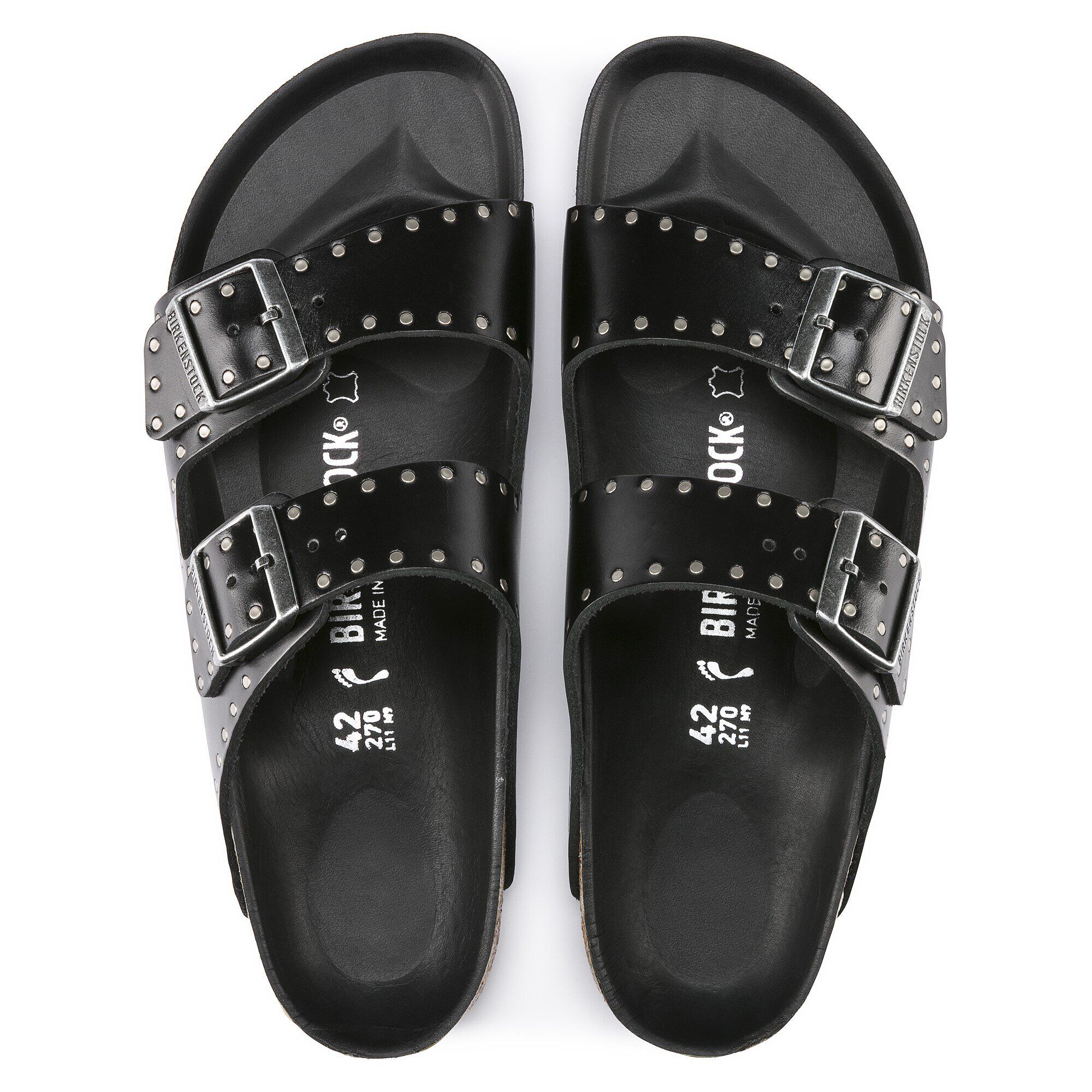Birkenstock arizona nl injected rivets black shop
