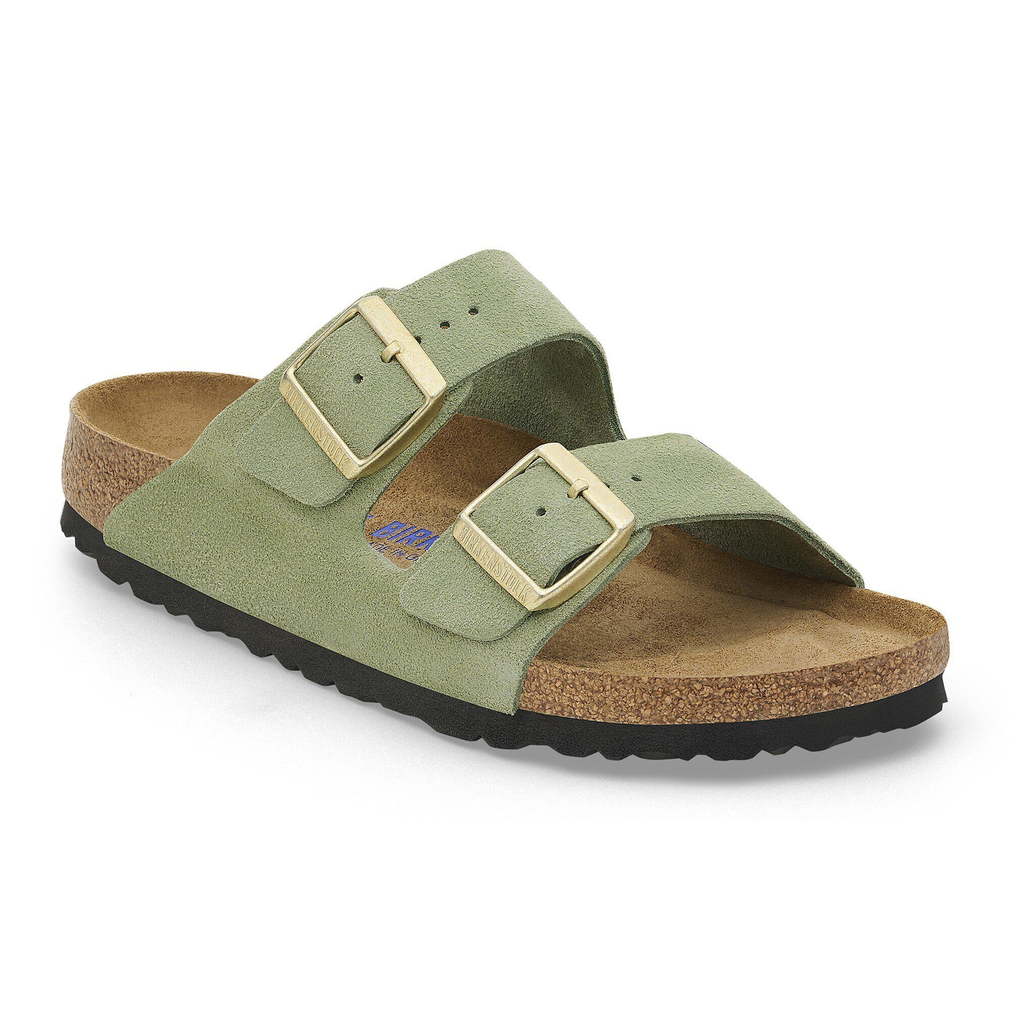 Birkenstock arizona green leather deals