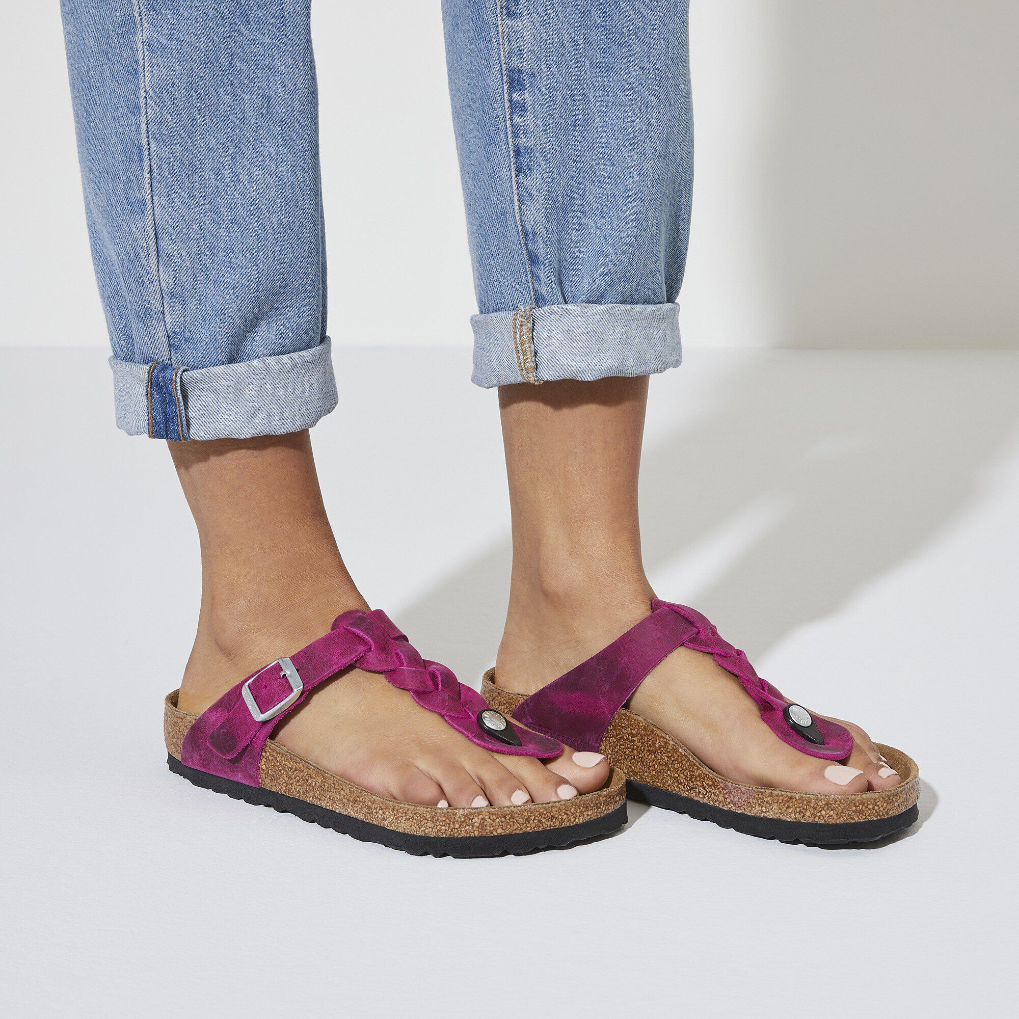 Birkenstock gizeh metallic pink sales