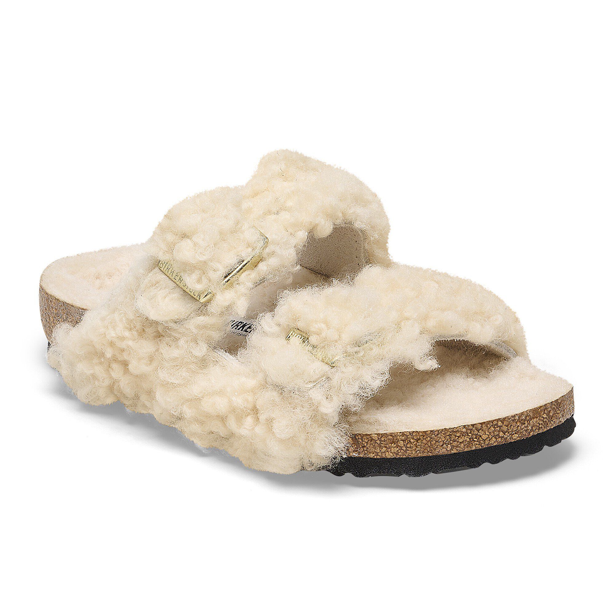 BIRKENSTOCK Girls Ivory Shearling Sandals