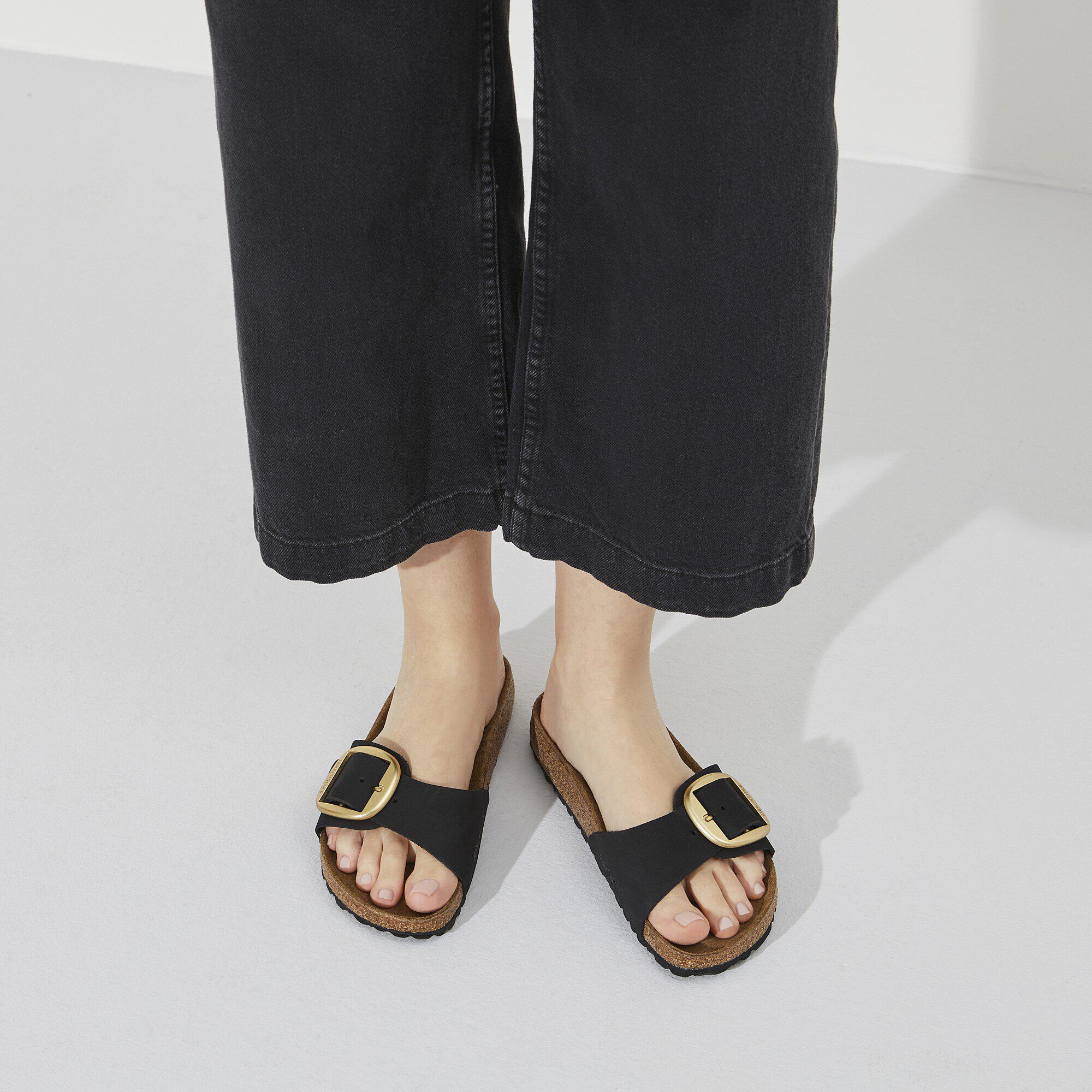 Madrid big buckle birkenstock black sales