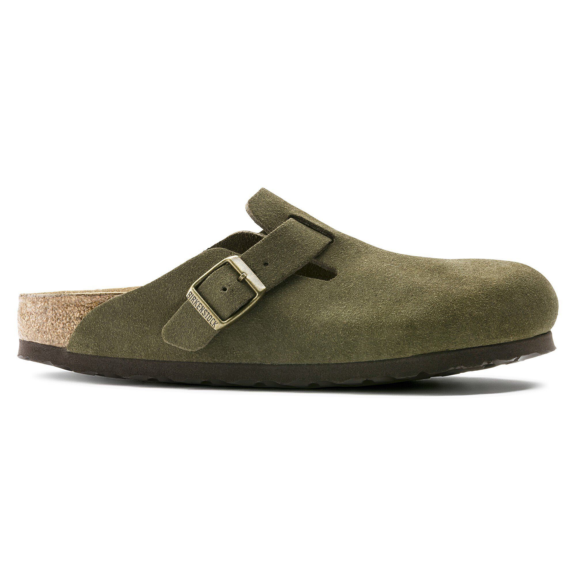 Boston Soft Footbed Suede Leather Forest BIRKENSTOCK