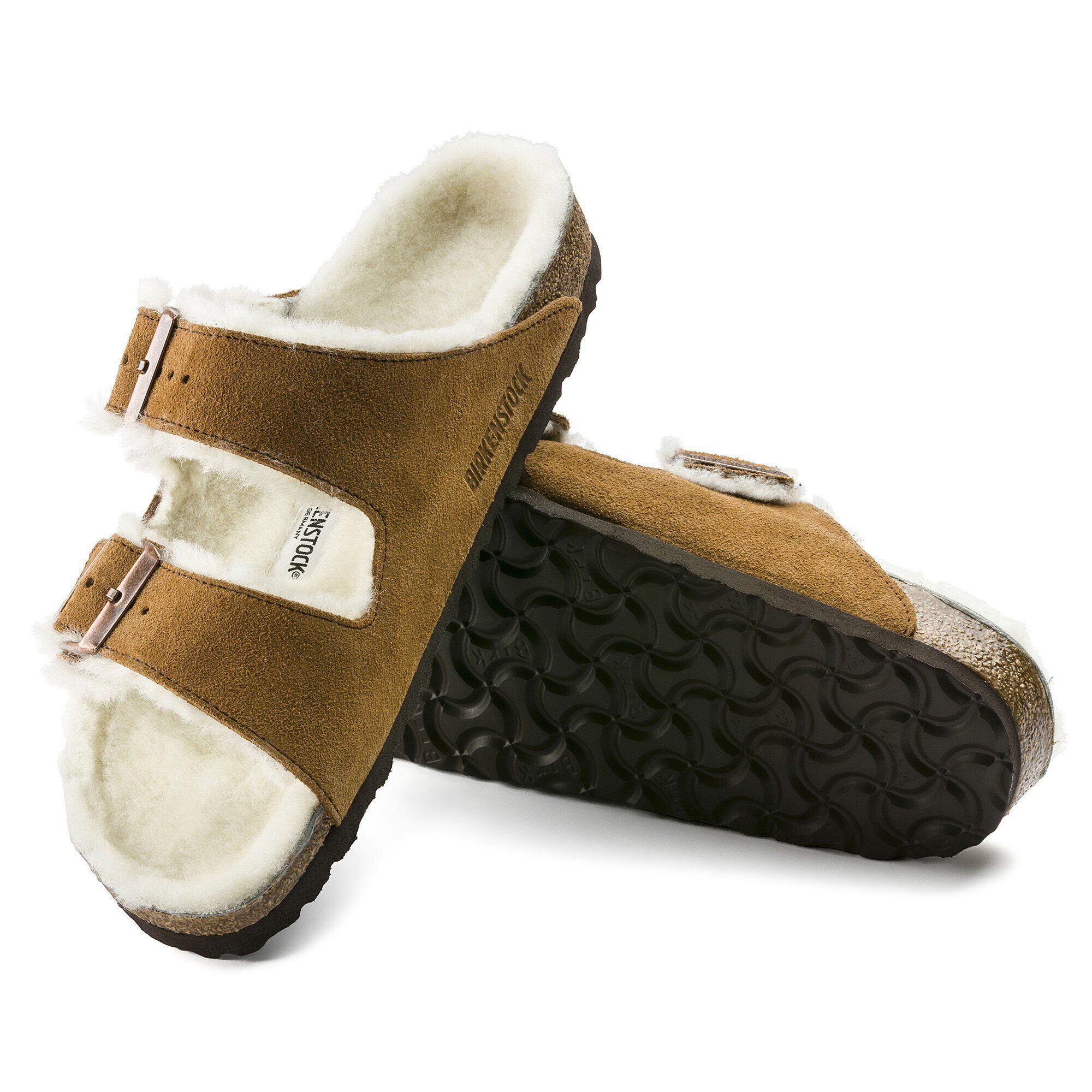 Arizona shearling hotsell suede leather birkenstock