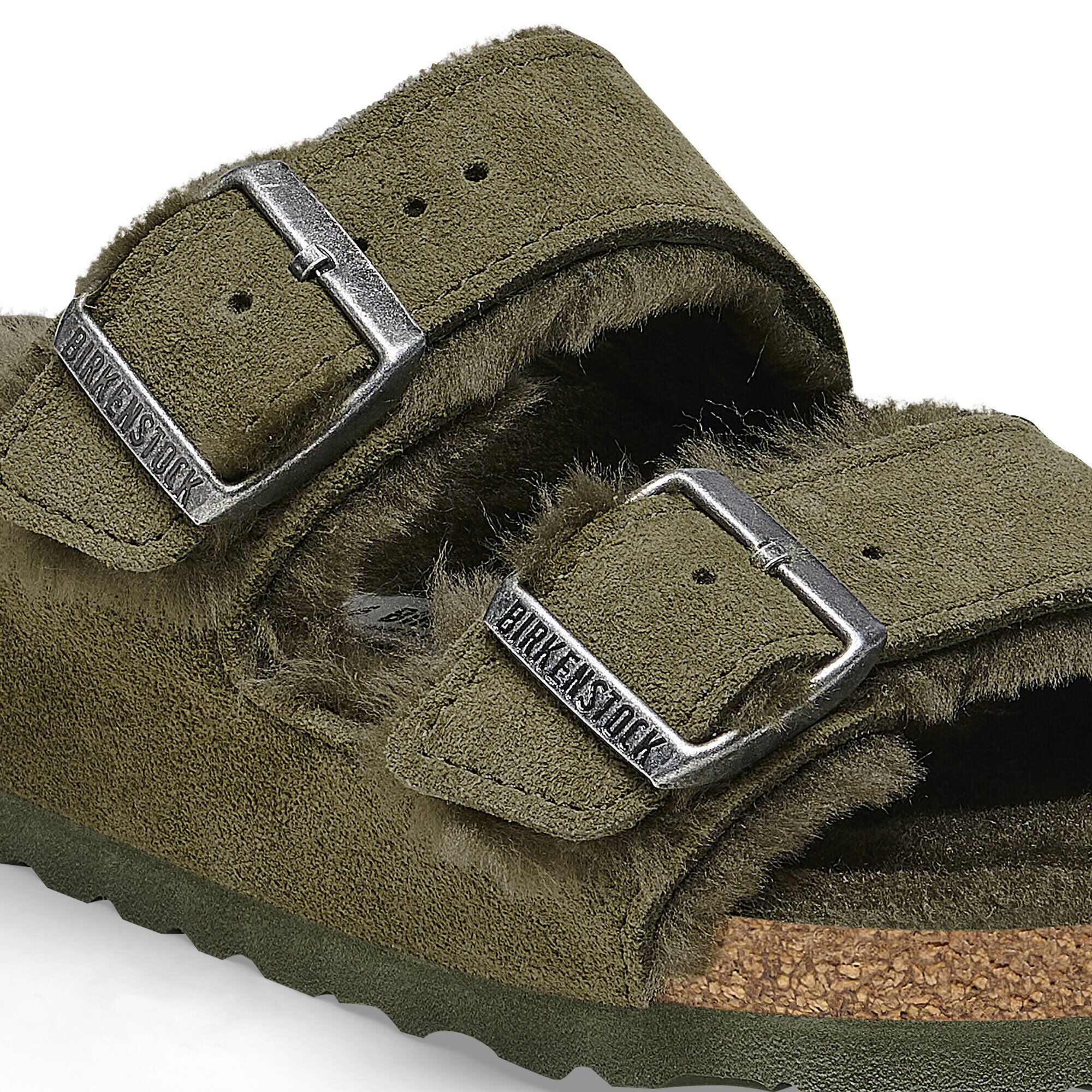 Arizona Shearling Suede Leather Thyme BIRKENSTOCK