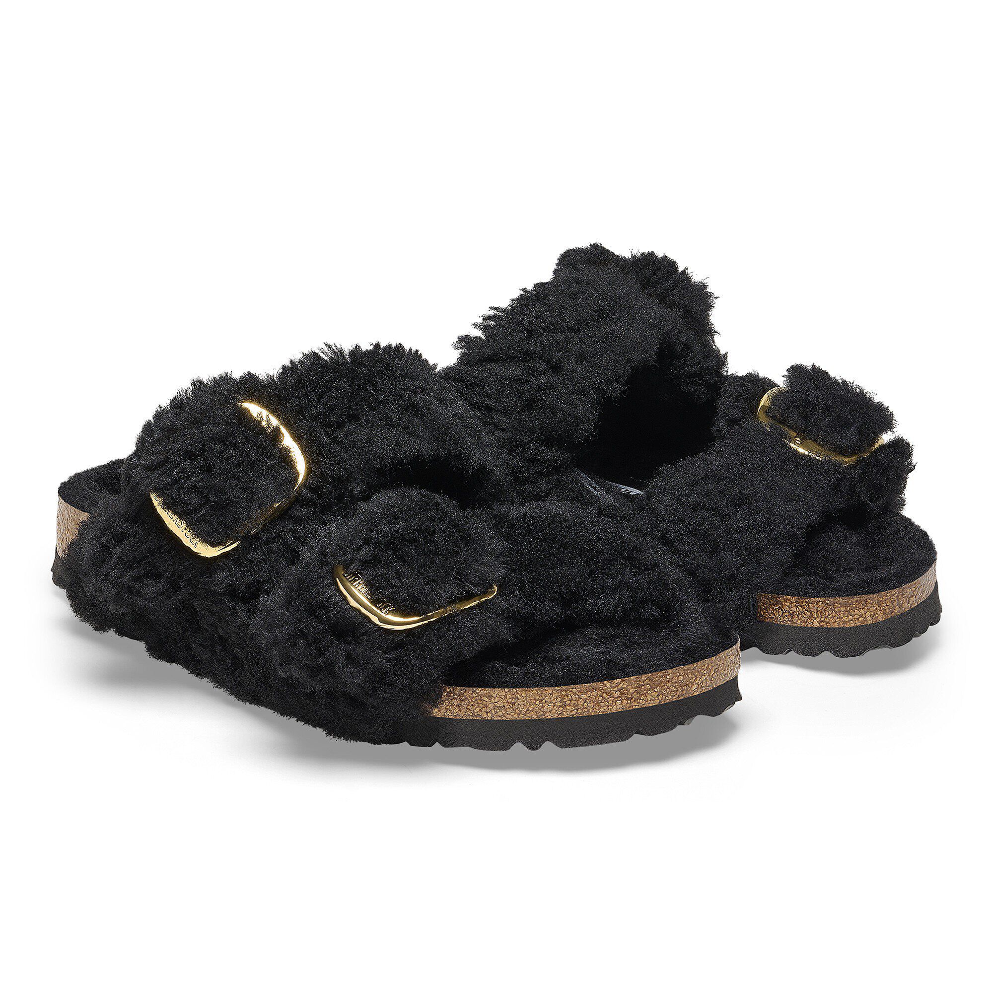 Fluffy shop birkenstocks black