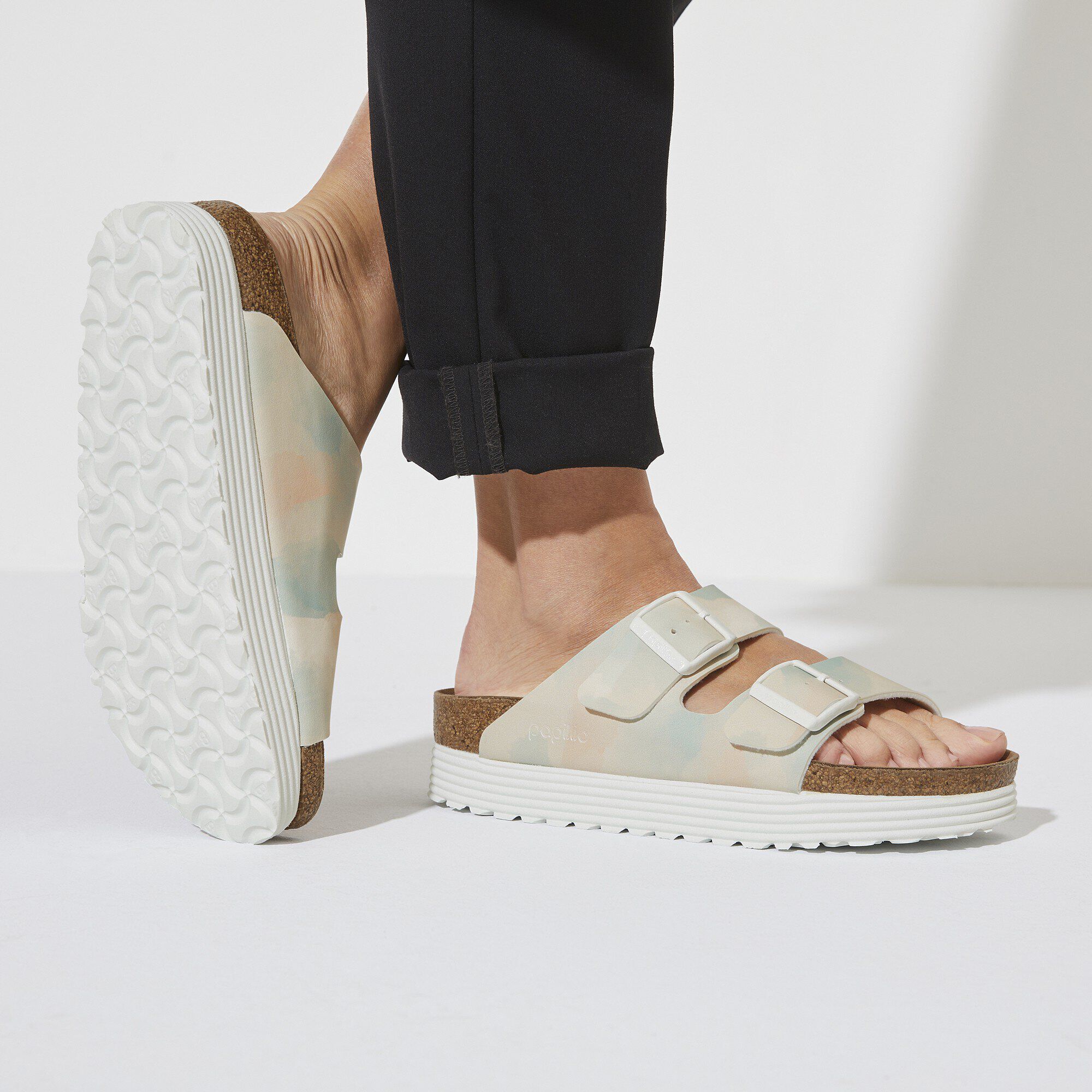 Birkenstock arizona washed metallic blue discount