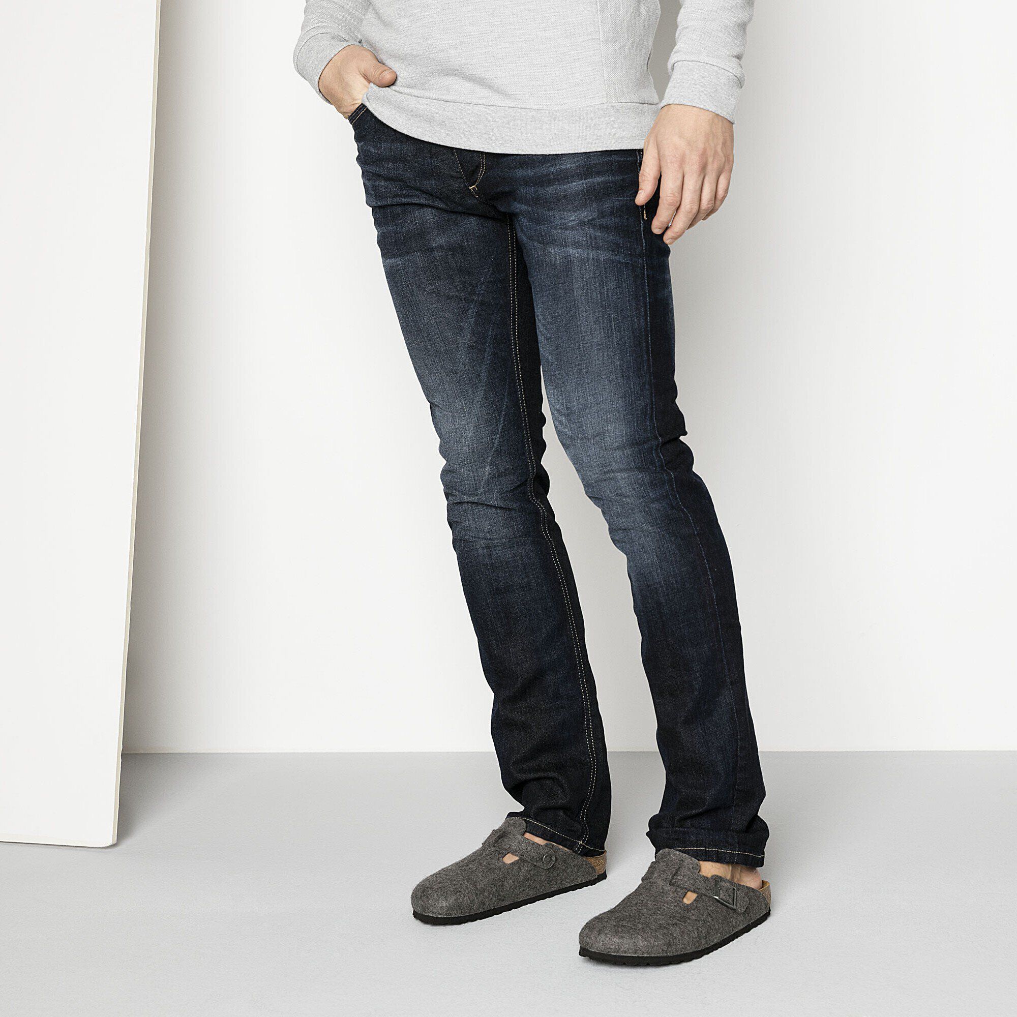 Birkenstock boston new arrivals grey felt