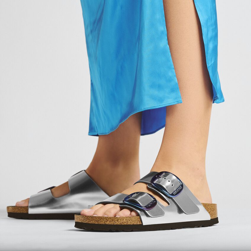birkenstock with silver buckle