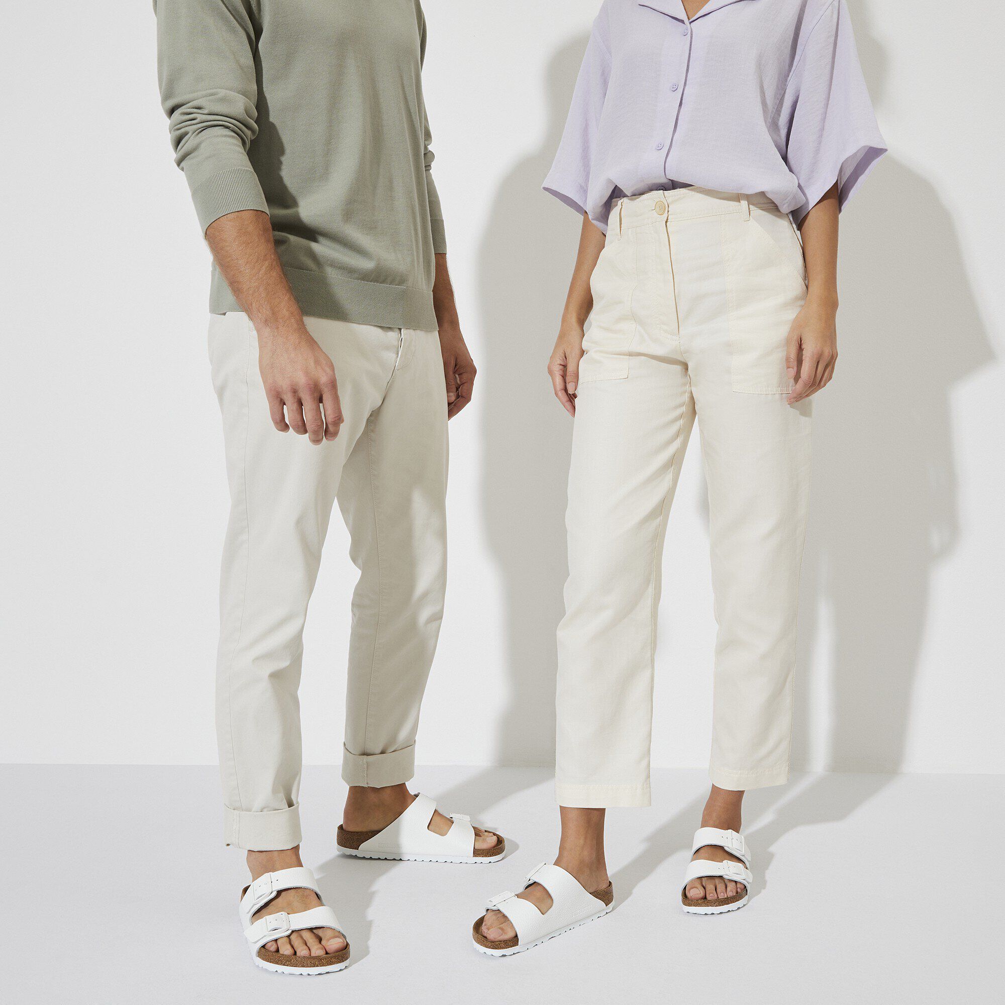 White soft bed birkenstocks top