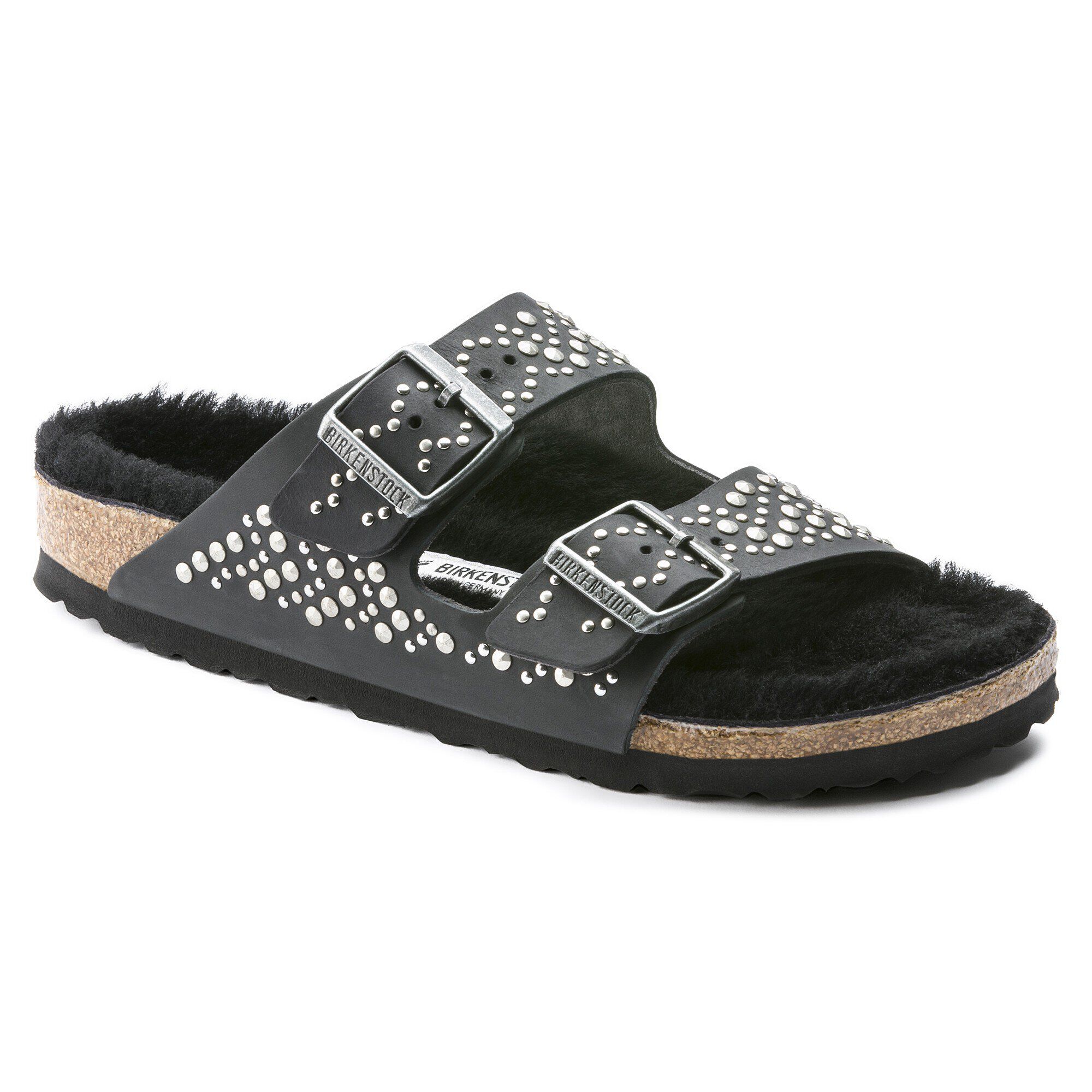 Arizona Oiled Nubuck Leather Rivets Black BIRKENSTOCK