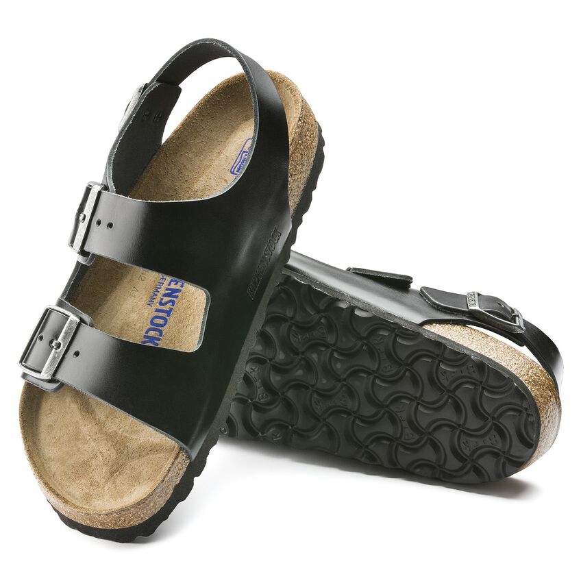 forene Procent arrangere Milano Soft Footbed Smooth Leather Amalfi Black | BIRKENSTOCK