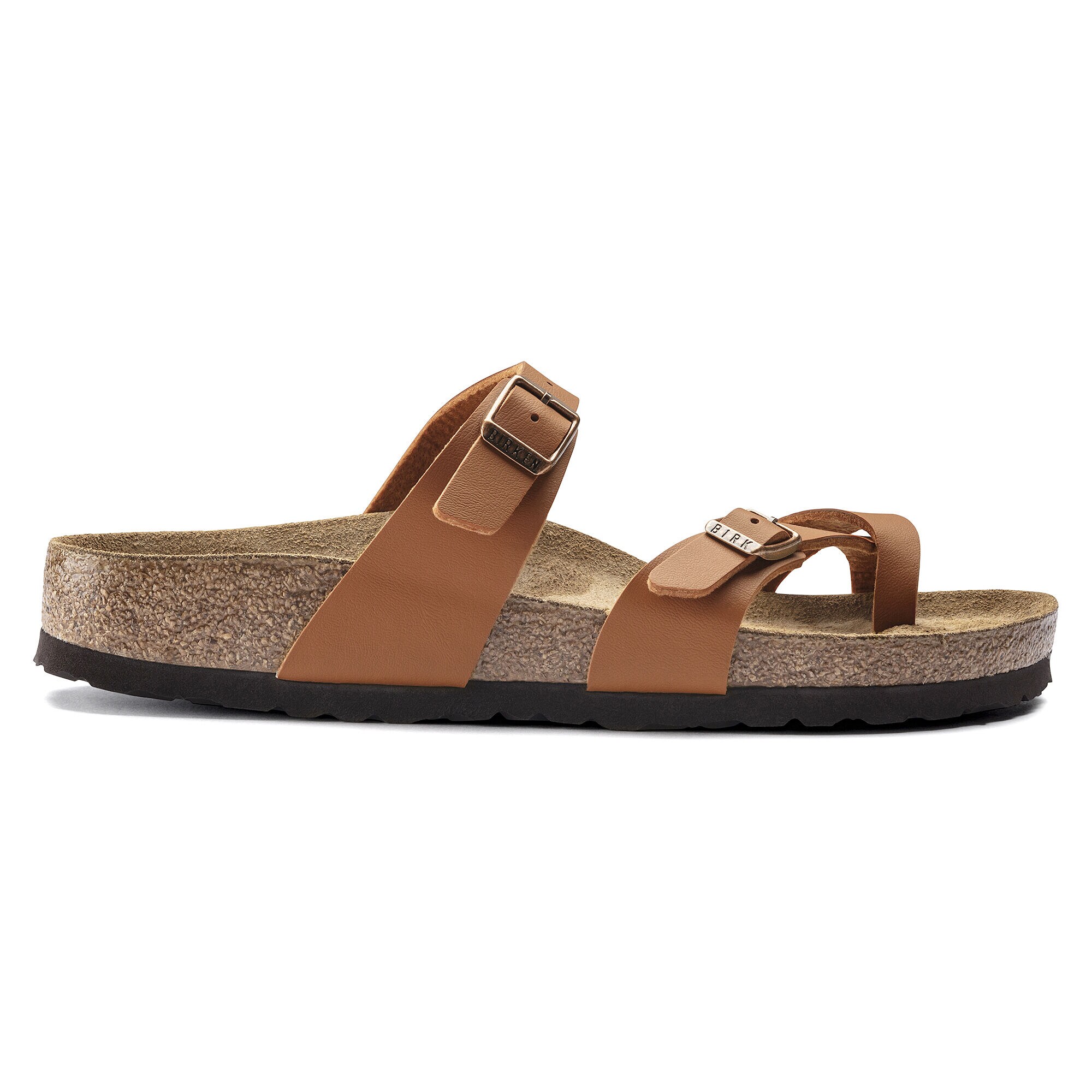 Brown birkenstocks with toe on sale