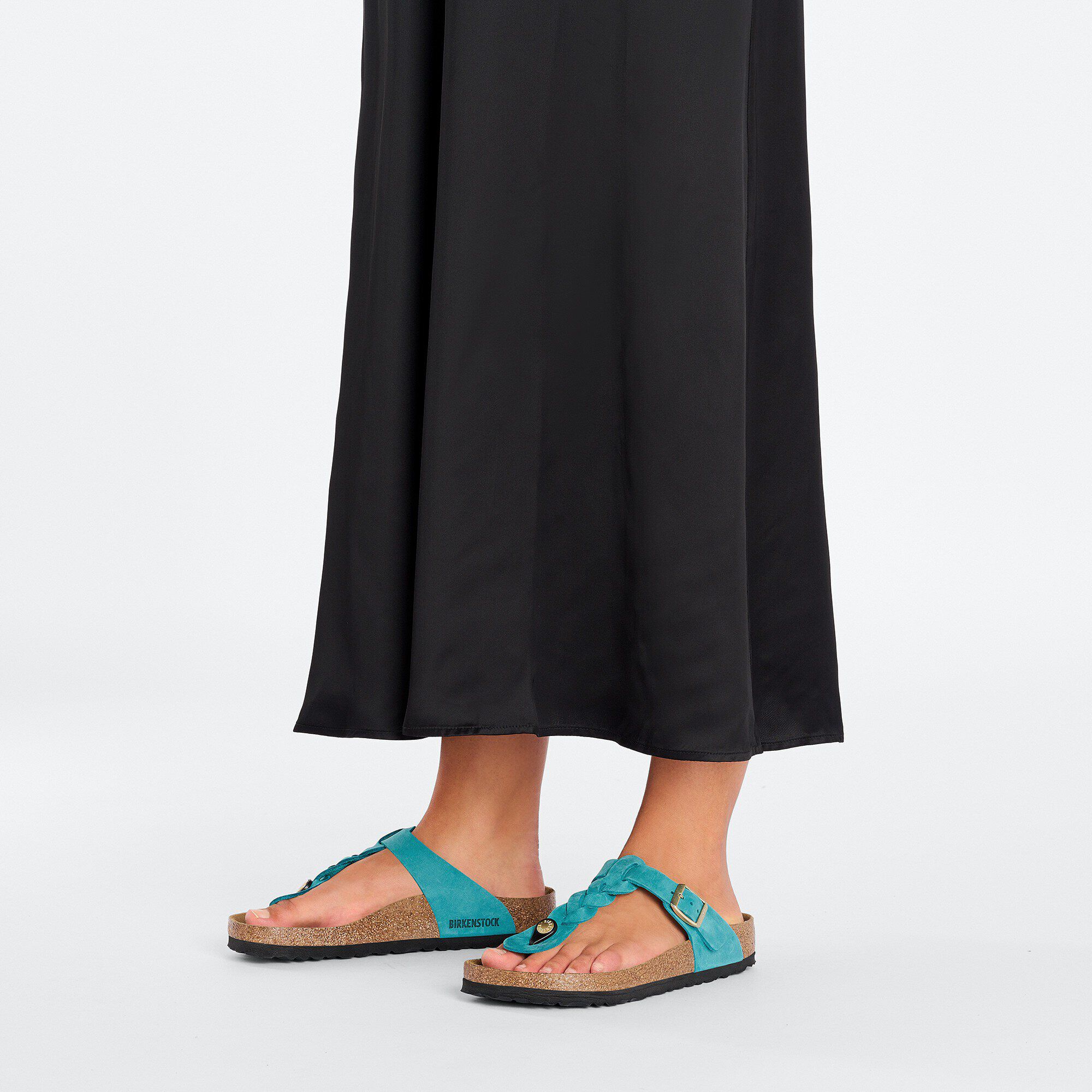 Gizeh Braided Oiled Leather Biscay Bay | BIRKENSTOCK