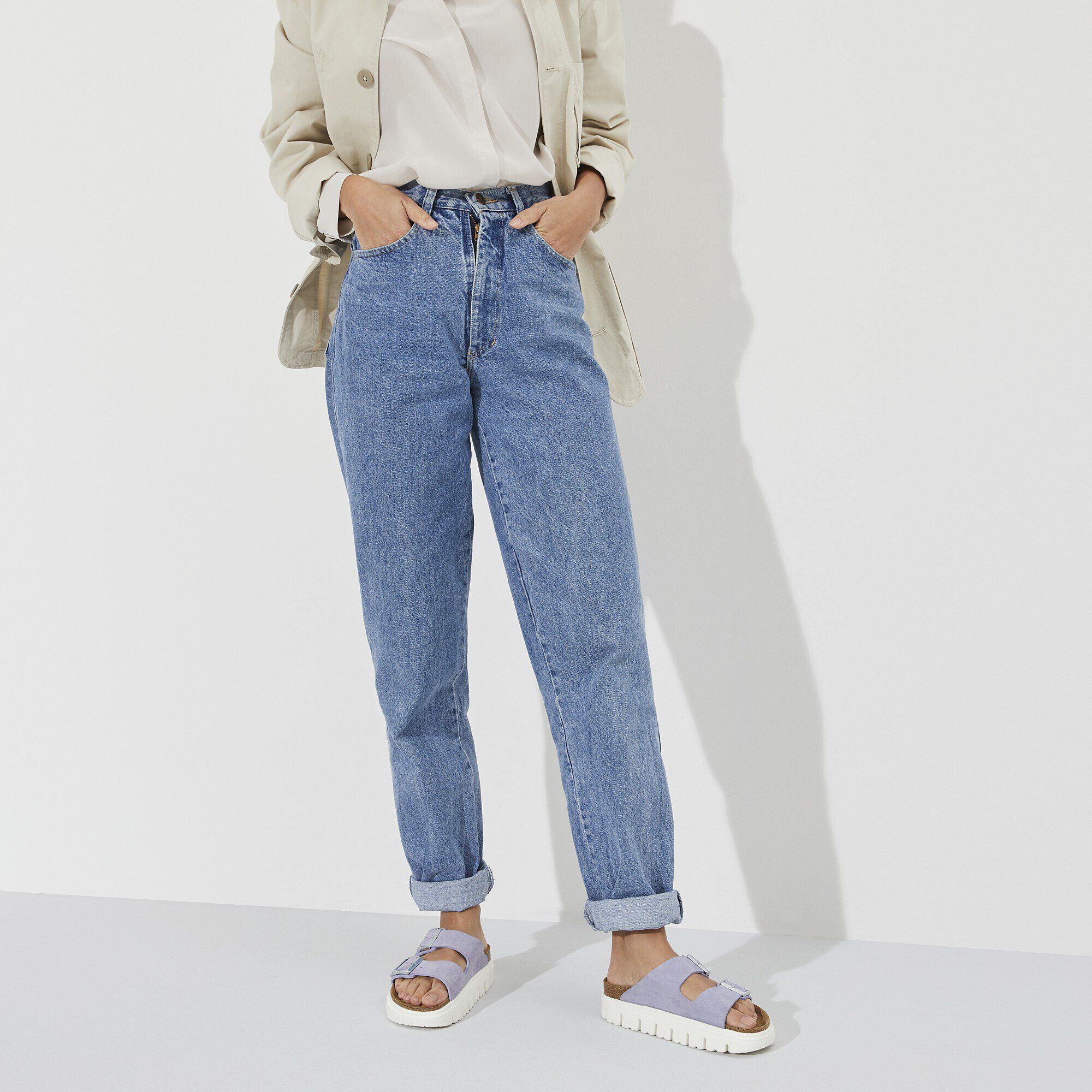Arizona Chunky Suede Leather Purple Fog | BIRKENSTOCK