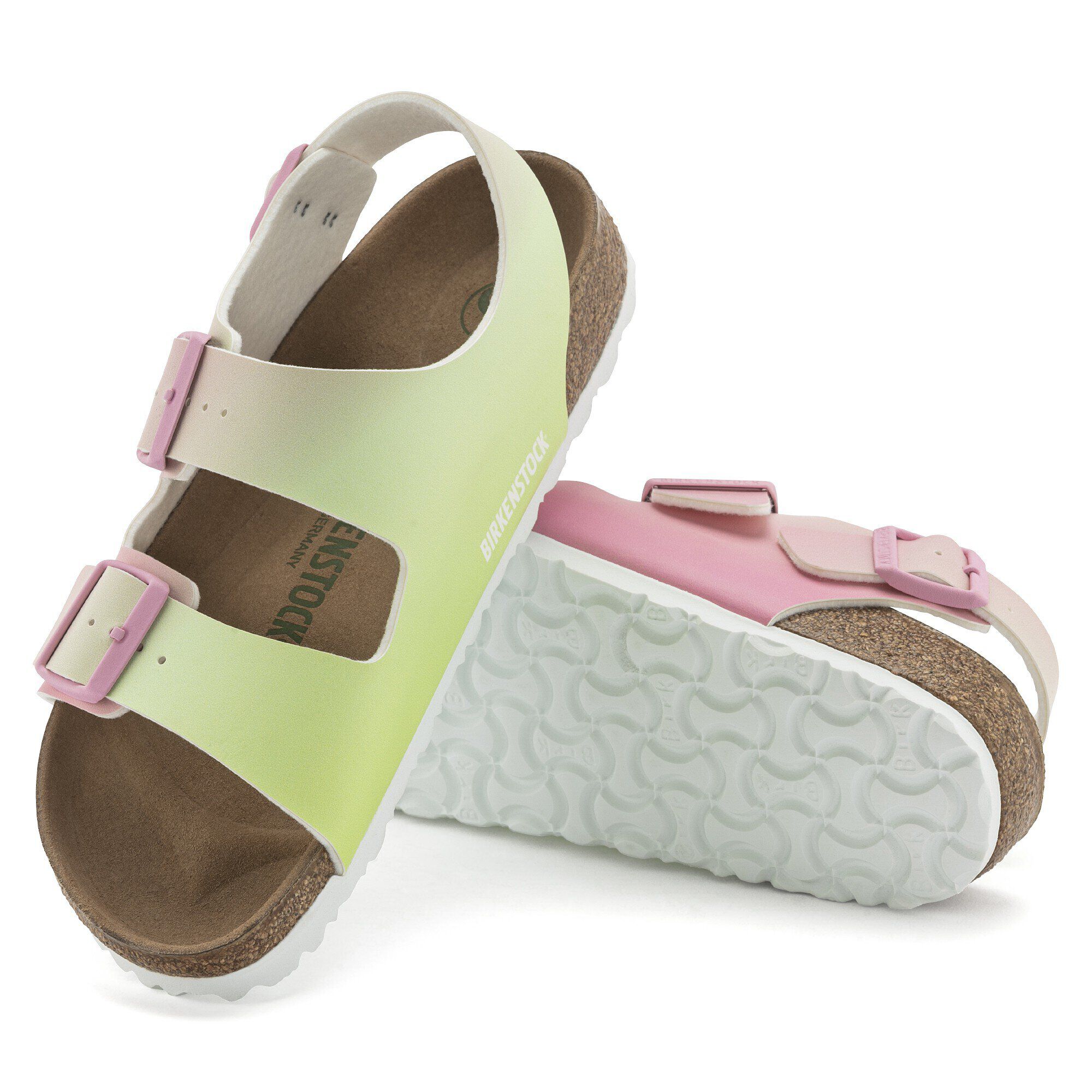 Milano Vegan Birko-Flor Candy Pink/Faded Lime | BIRKENSTOCK