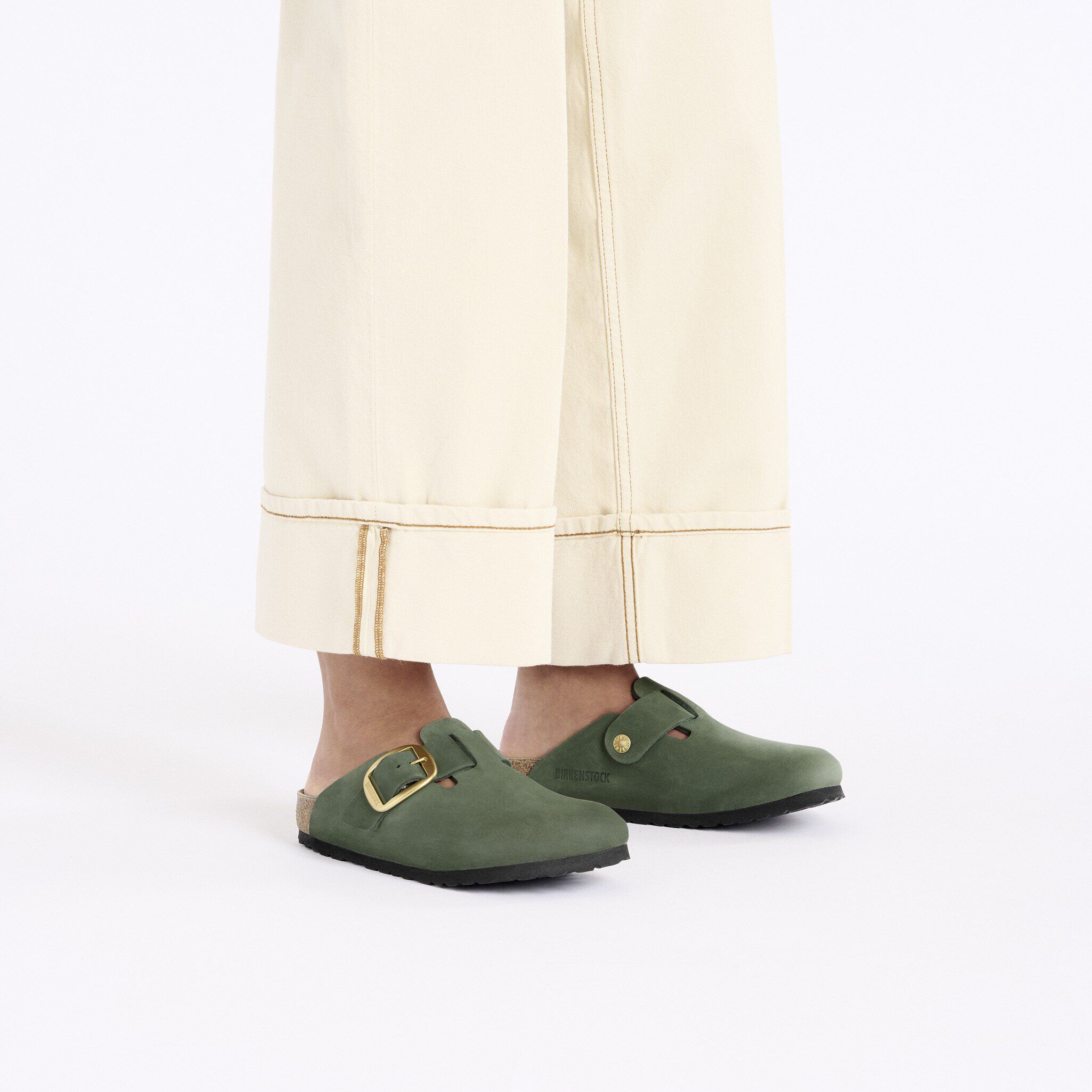 Boston Big Buckle Nubuck Leather Thyme | BIRKENSTOCK