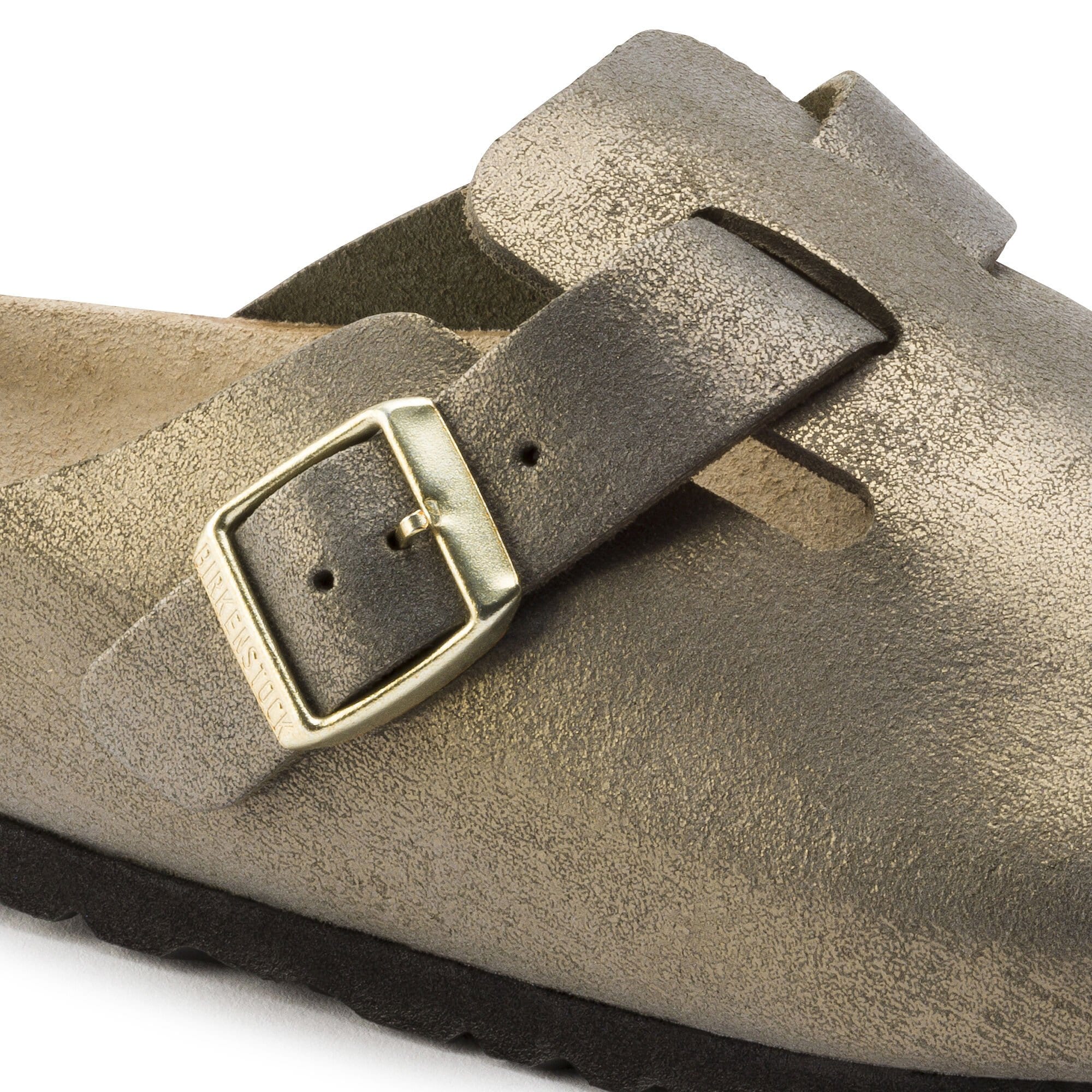 Boston Leather Washed Metallic Stone Gold BIRKENSTOCK