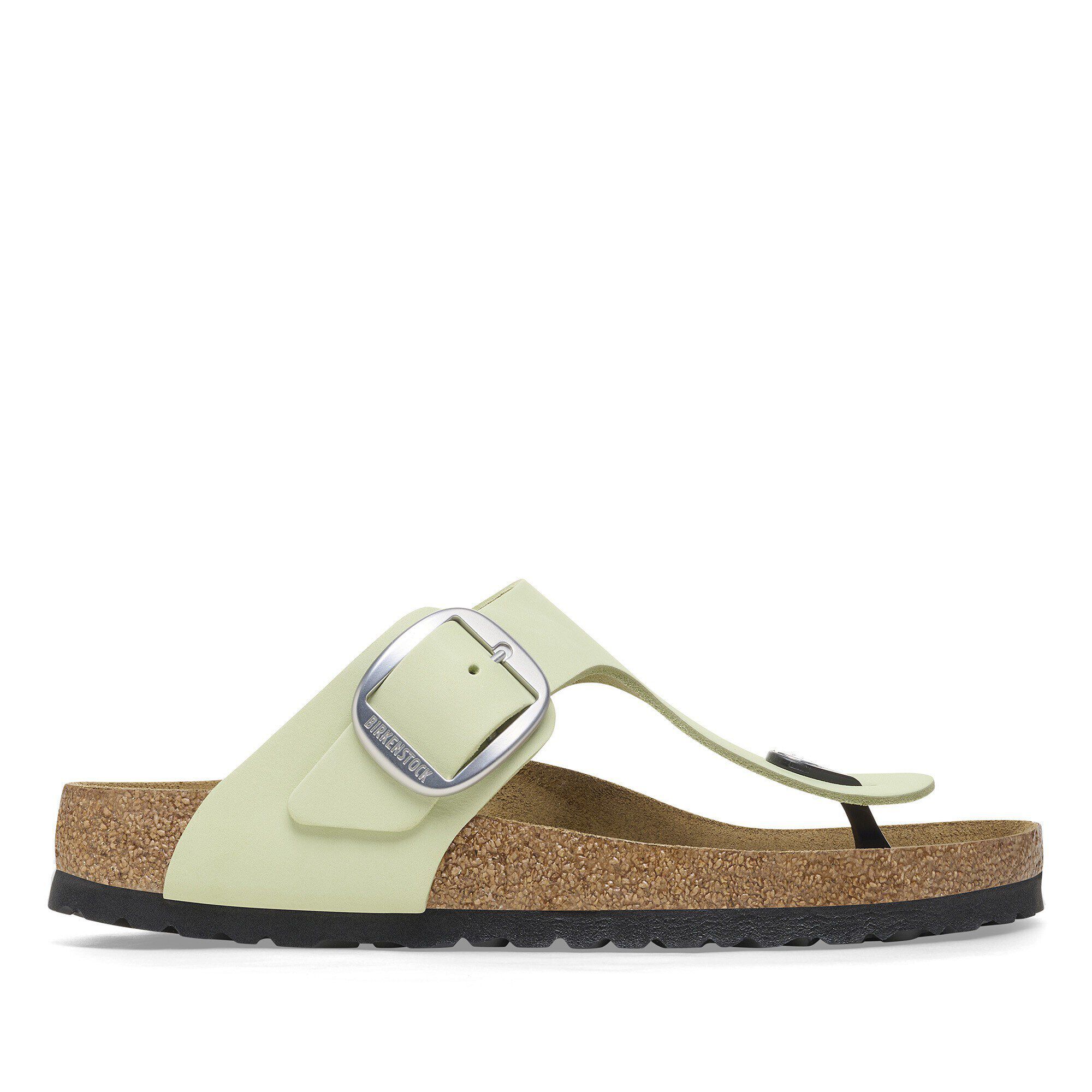 Gizeh Big Buckle Nubuck Leather Faded Lime | BIRKENSTOCK