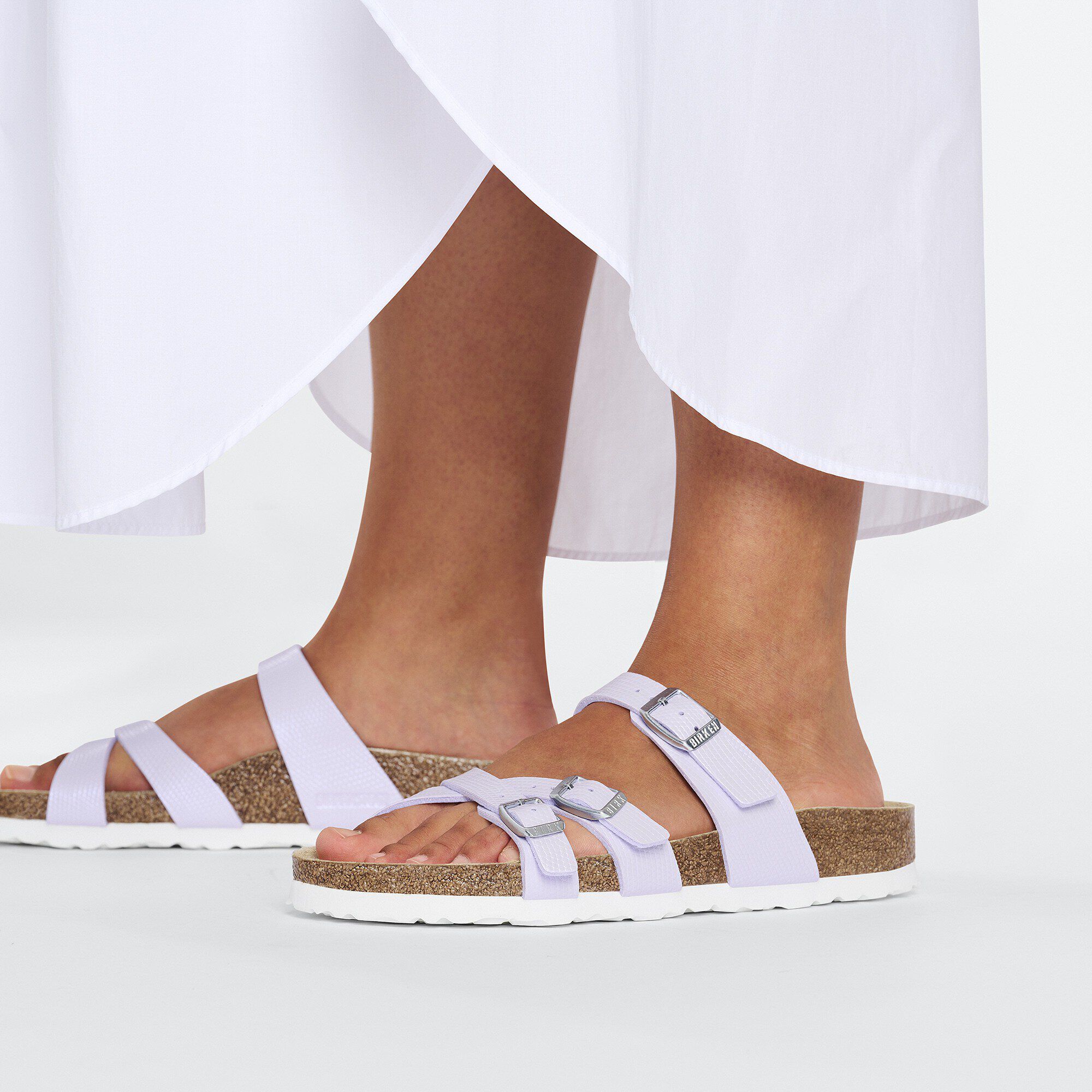 Franca Birko-Flor Embossed Shiny Purple Fog | BIRKENSTOCK