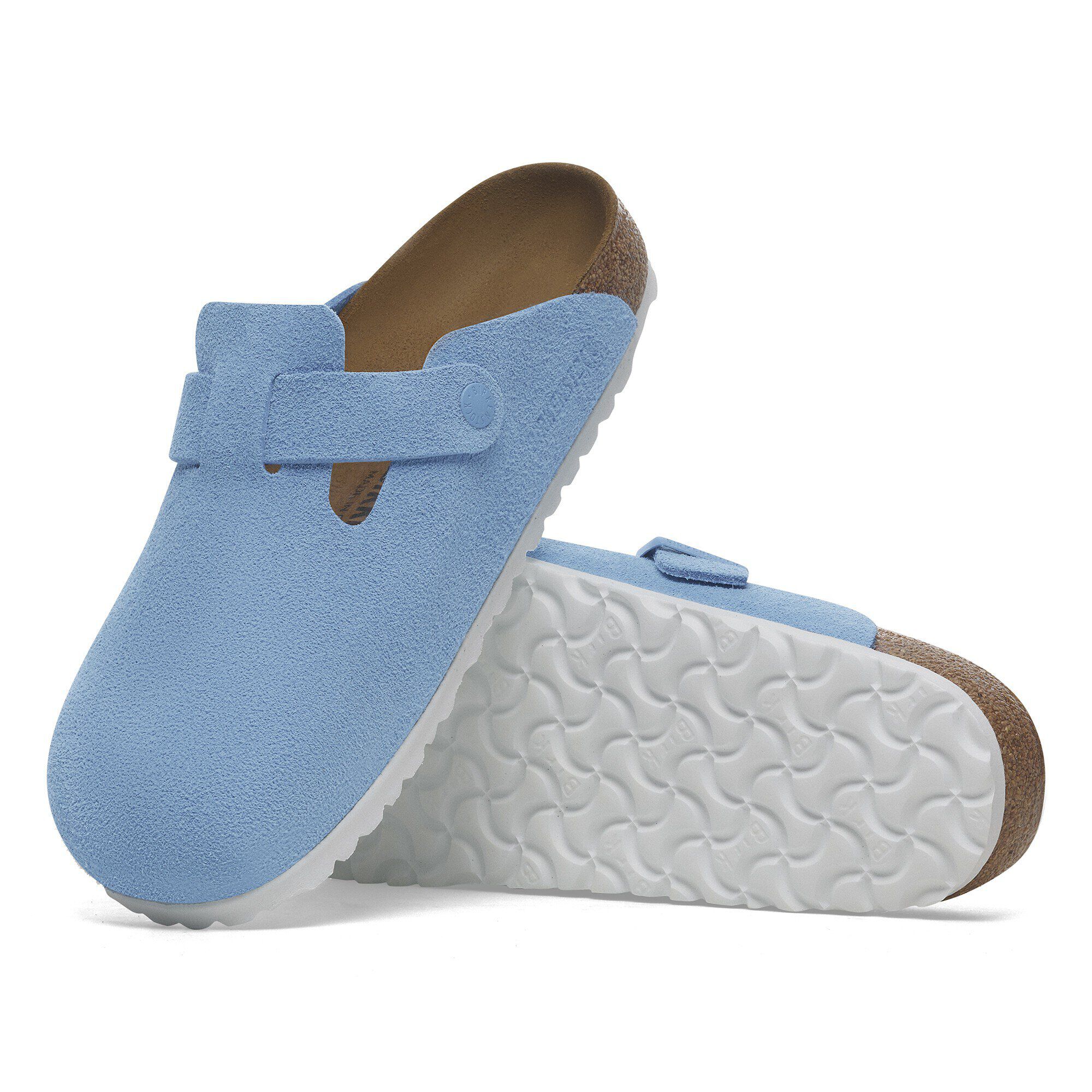 Birkenstock boston blue leather top