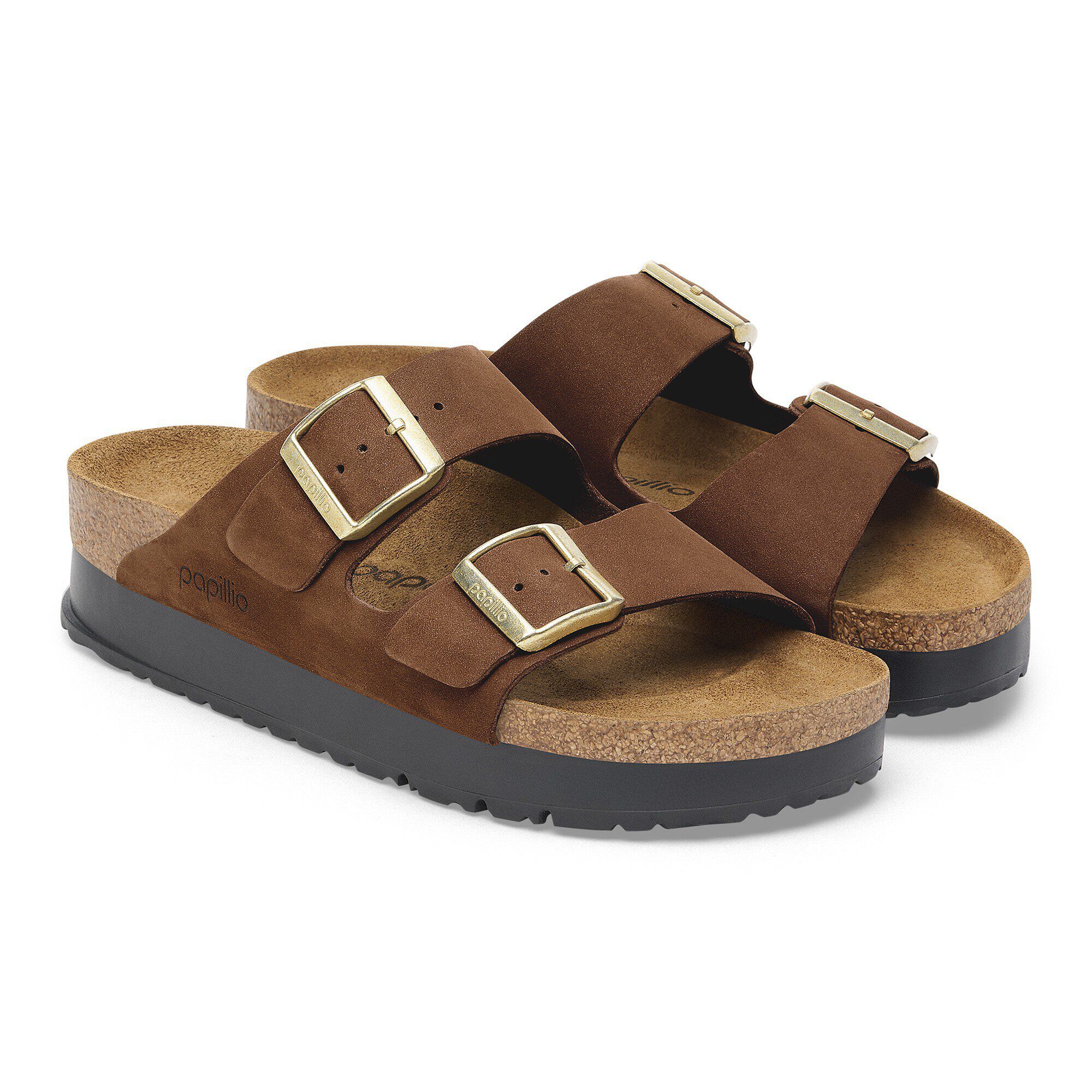 Arizona Flex Platform Nubuck Leather Dark Tea | BIRKENSTOCK