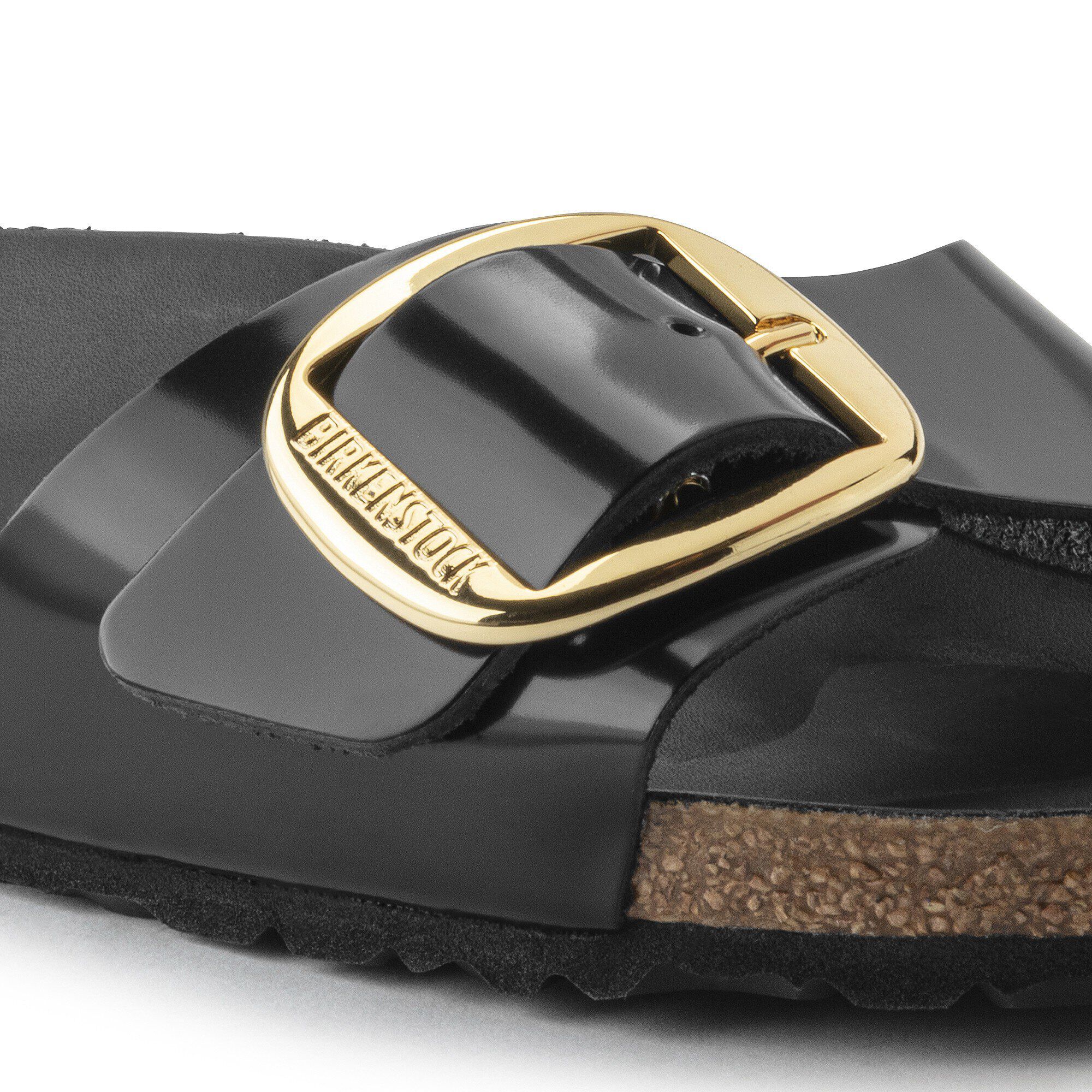 Birkenstock madrid big buckle black patent sale