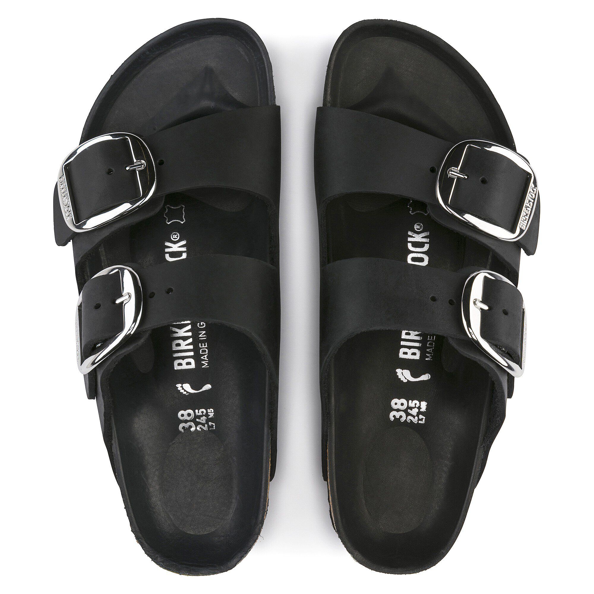 【2024年製 新品】 Oiled Buckle Big Arizona Leather BIRKENSTOCK | Black 靴
