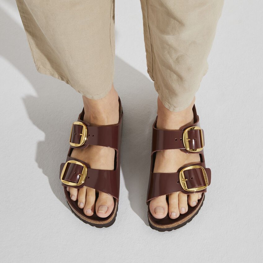Arizona Buckle Leather High Shine Chocolate BIRKENSTOCK