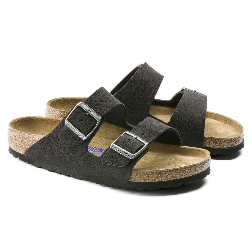 Arizona Soft Footbed Suede Leather Velvet Gray