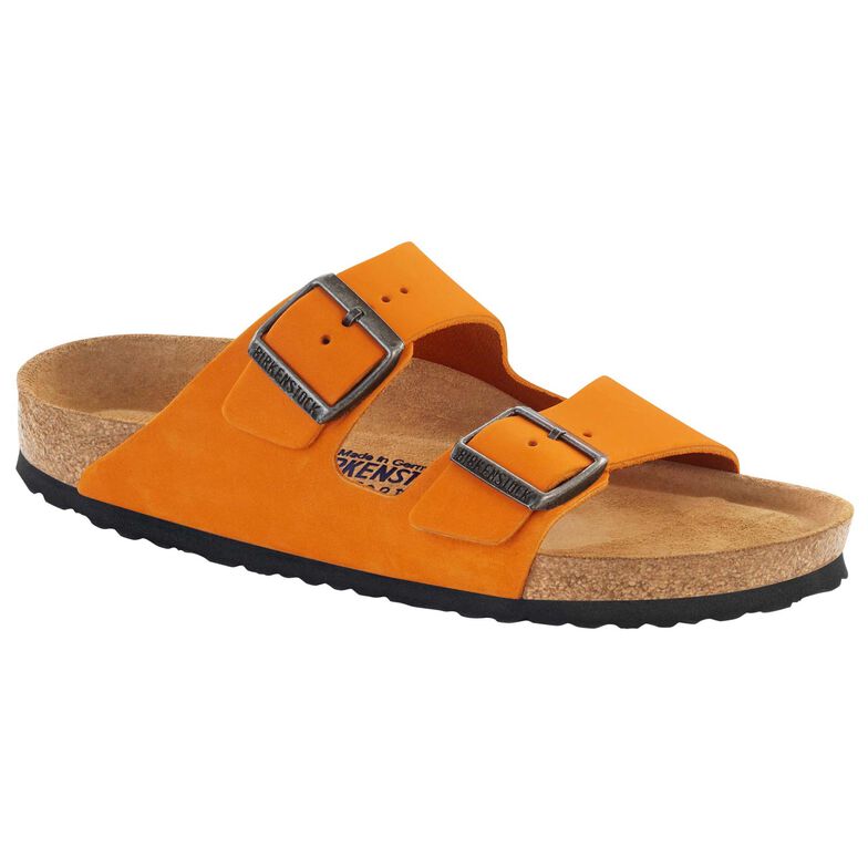 hver klart Vedrørende Arizona Soft Footbed Nubuck Leather Orange | BIRKENSTOCK