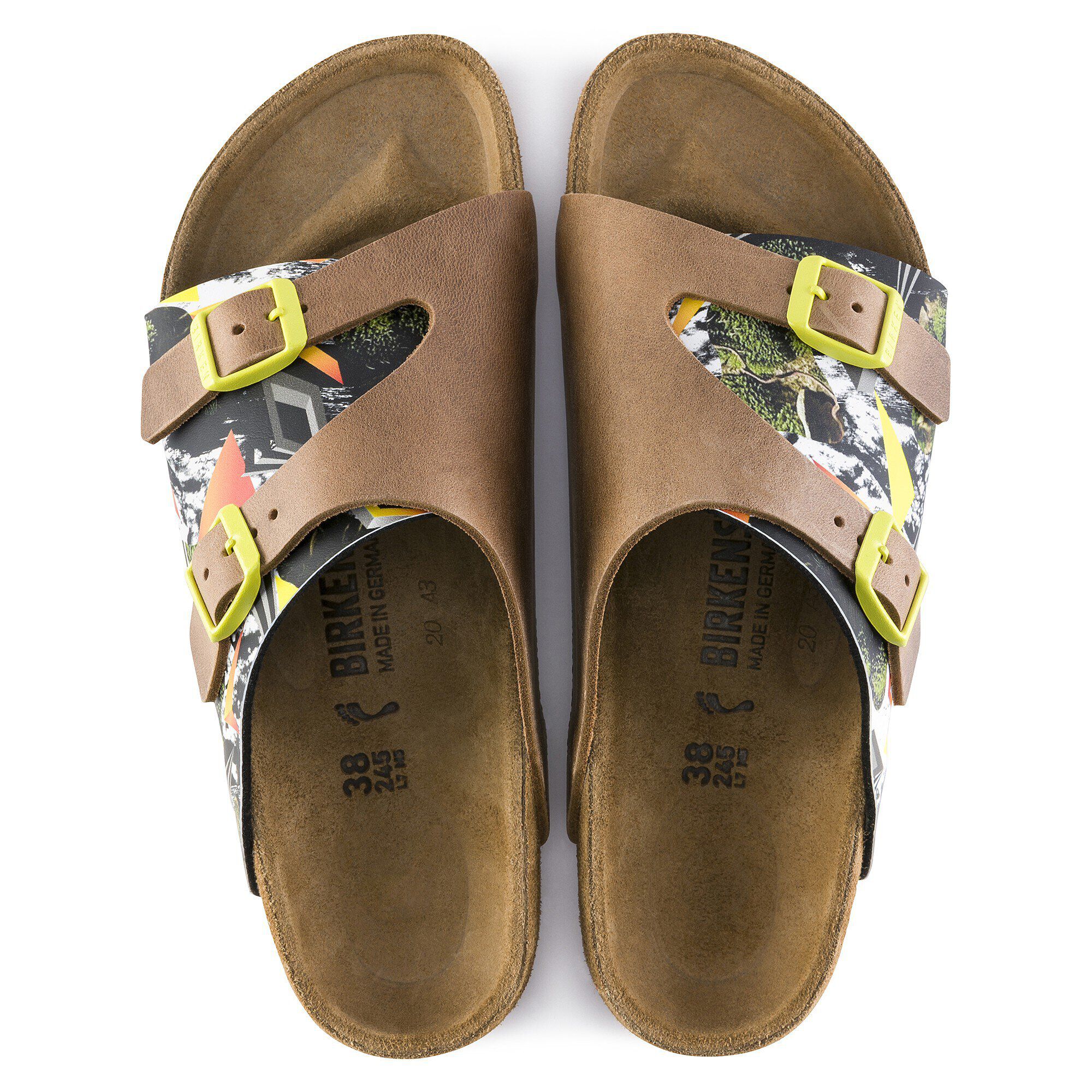 Zurich Oiled Leather Birko Flor Yellow Multi Natural