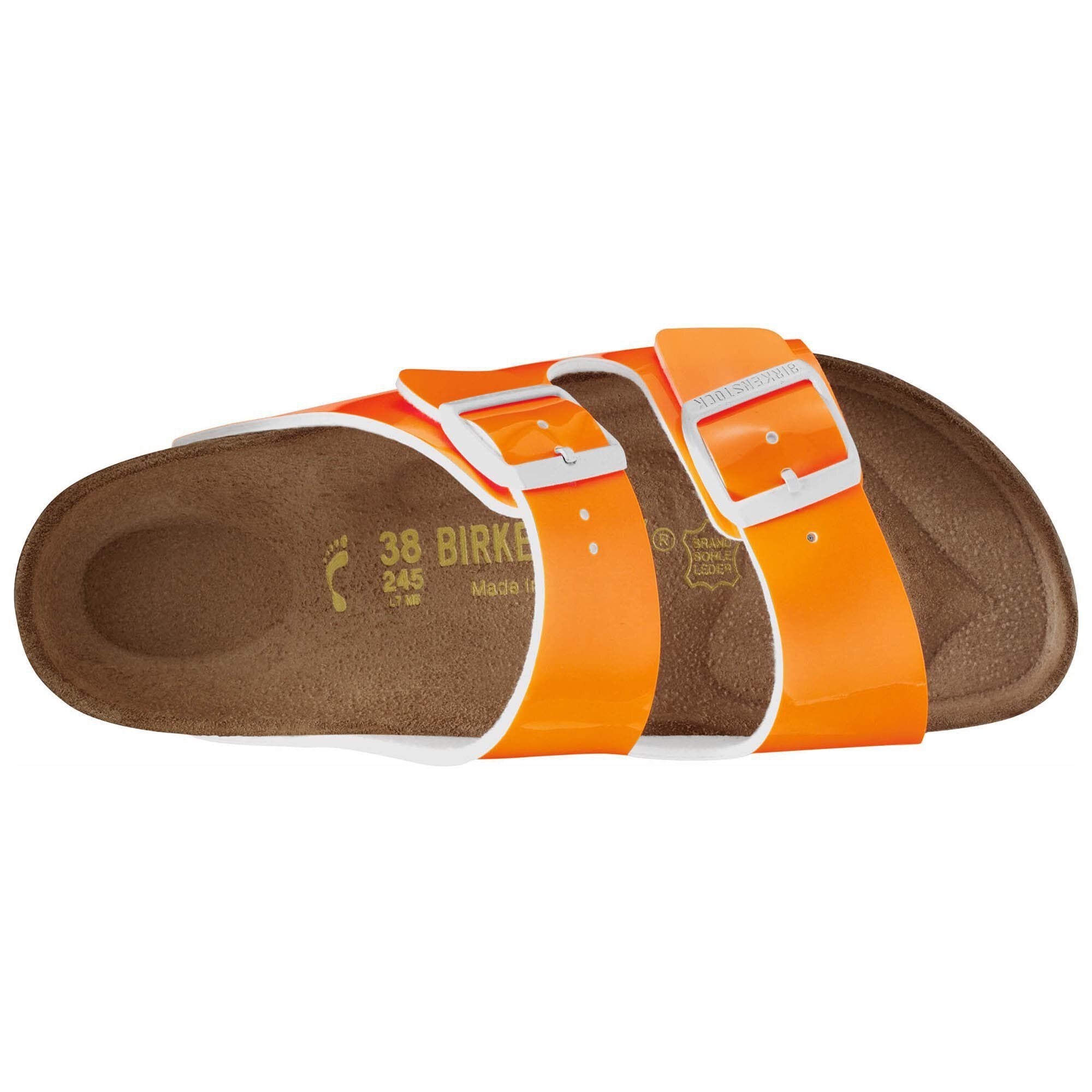 Bright orange birkenstocks top