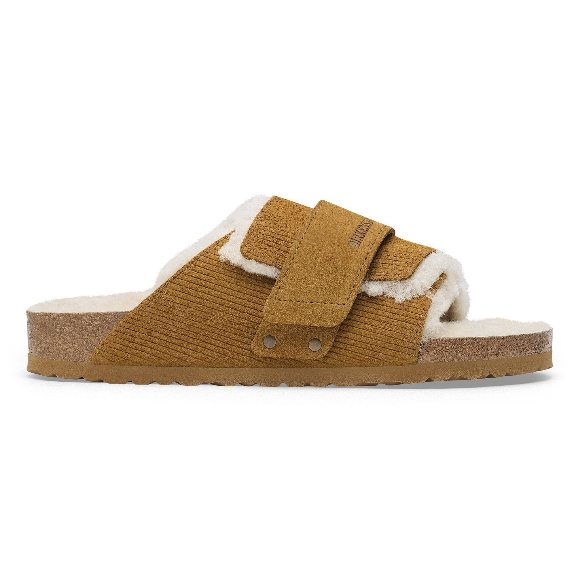 Kyoto Shearling Suede Leather-Shearling Corduroy Cork Brown