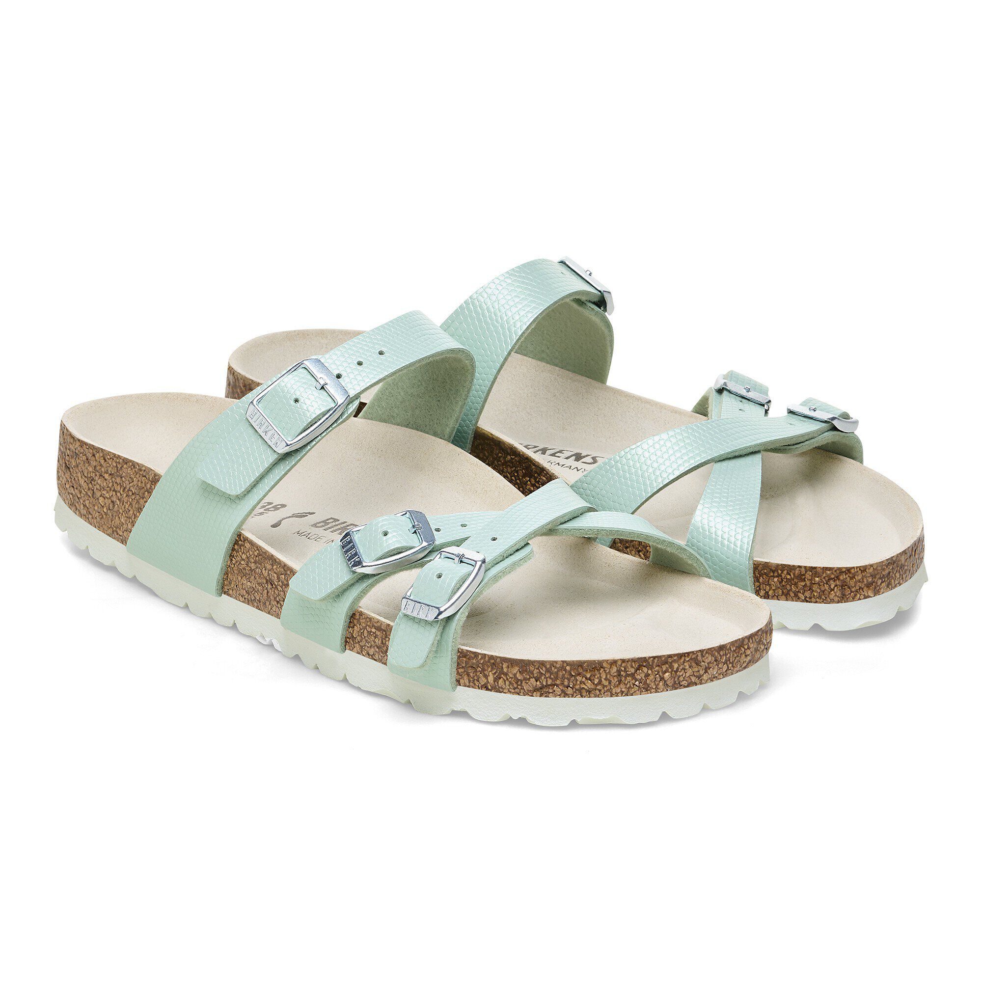 Franca Birko-Flor Embossed Shiny Surf Green | BIRKENSTOCK