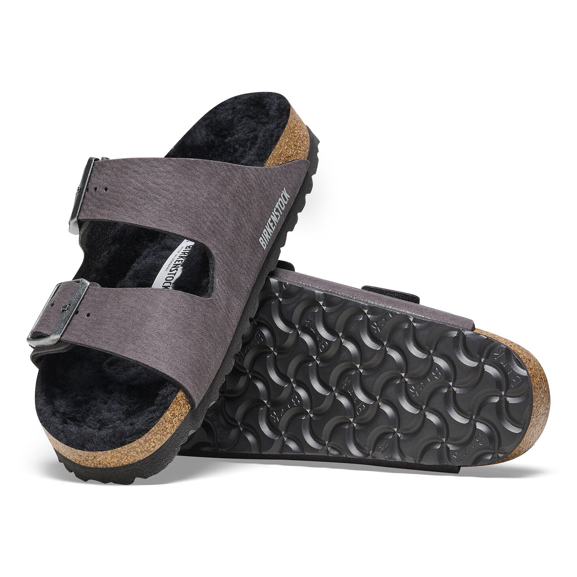 Arizona Shearling Synthetics Desert Dust Black | BIRKENSTOCK
