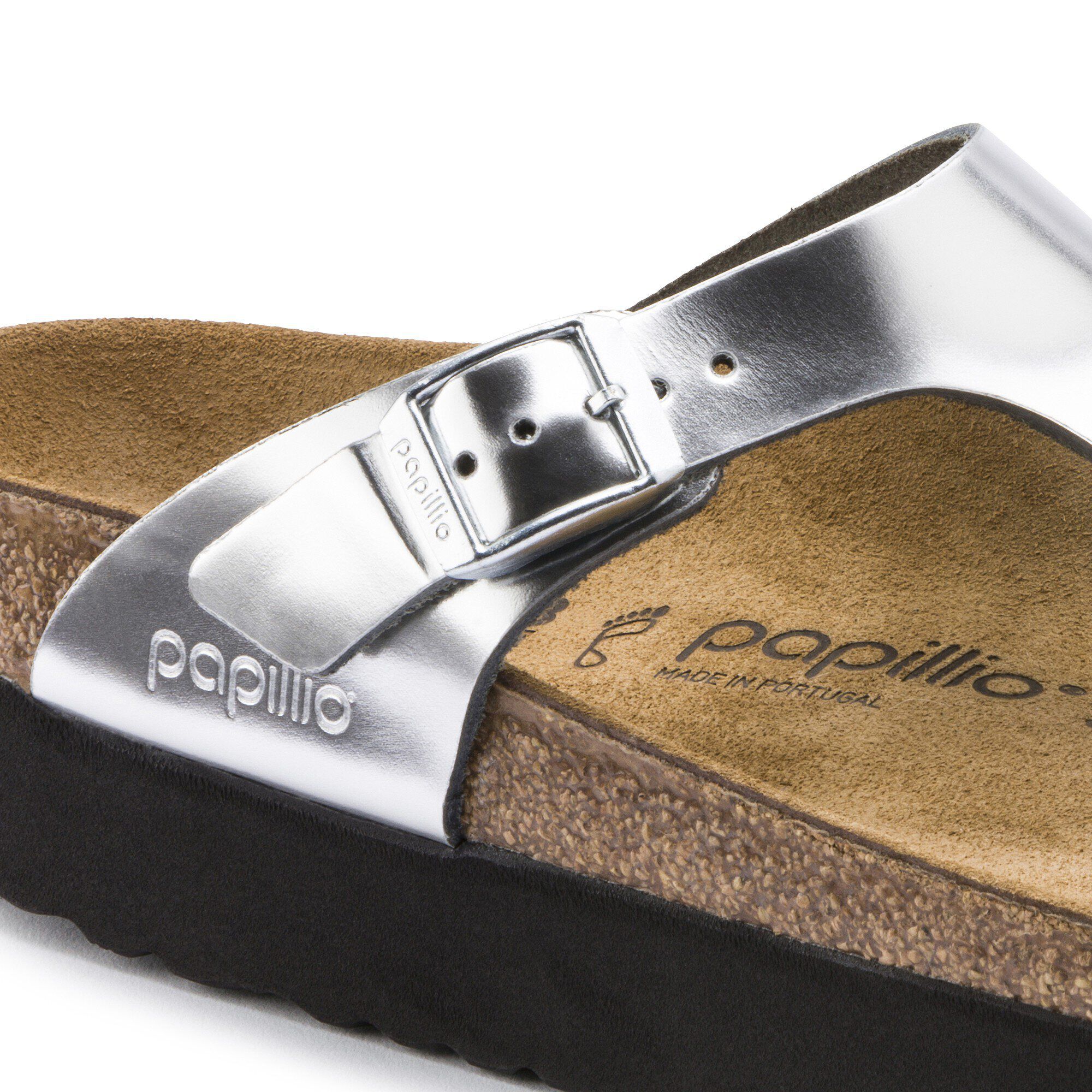 Silver platform birkenstock hotsell